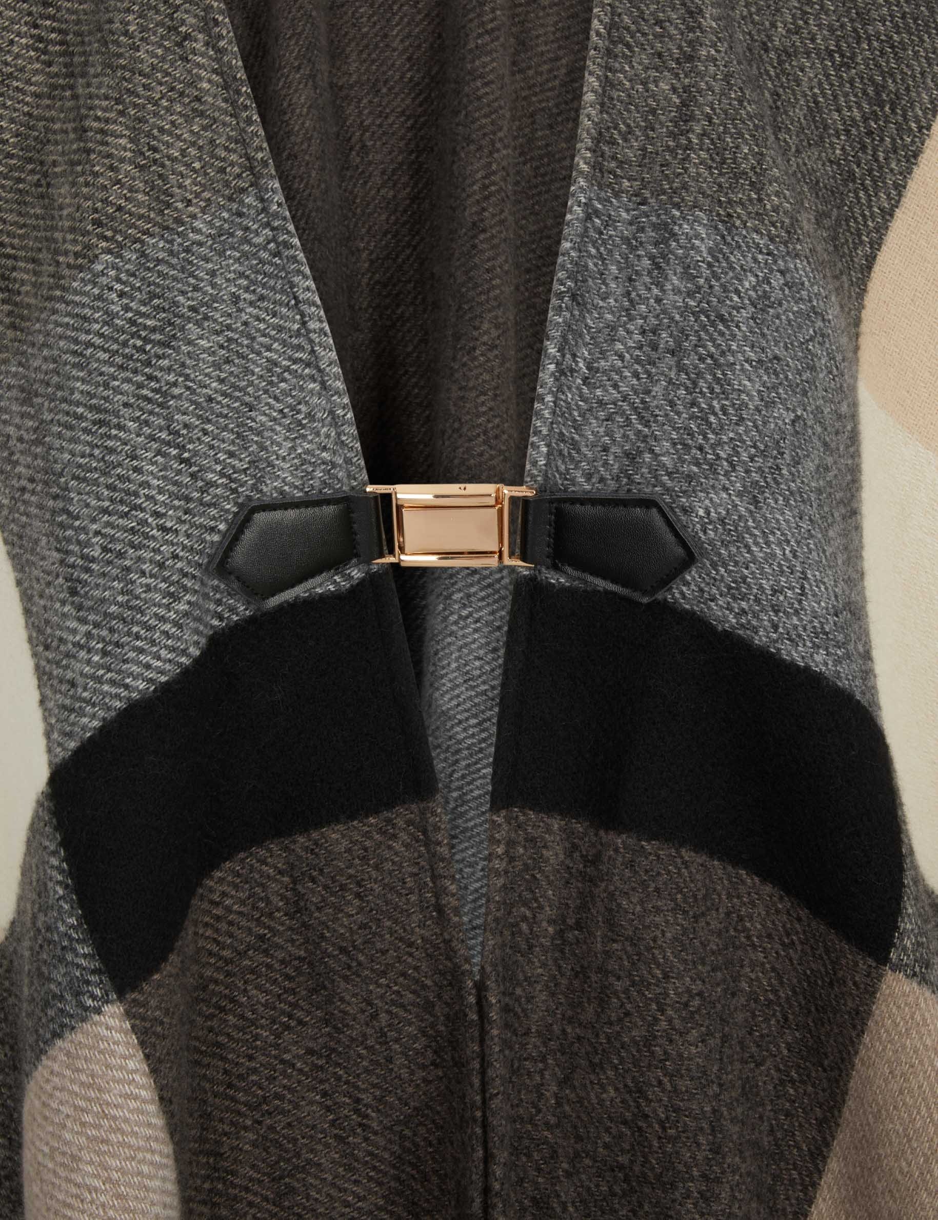 Poncho met open hals meerkleurig vrouw