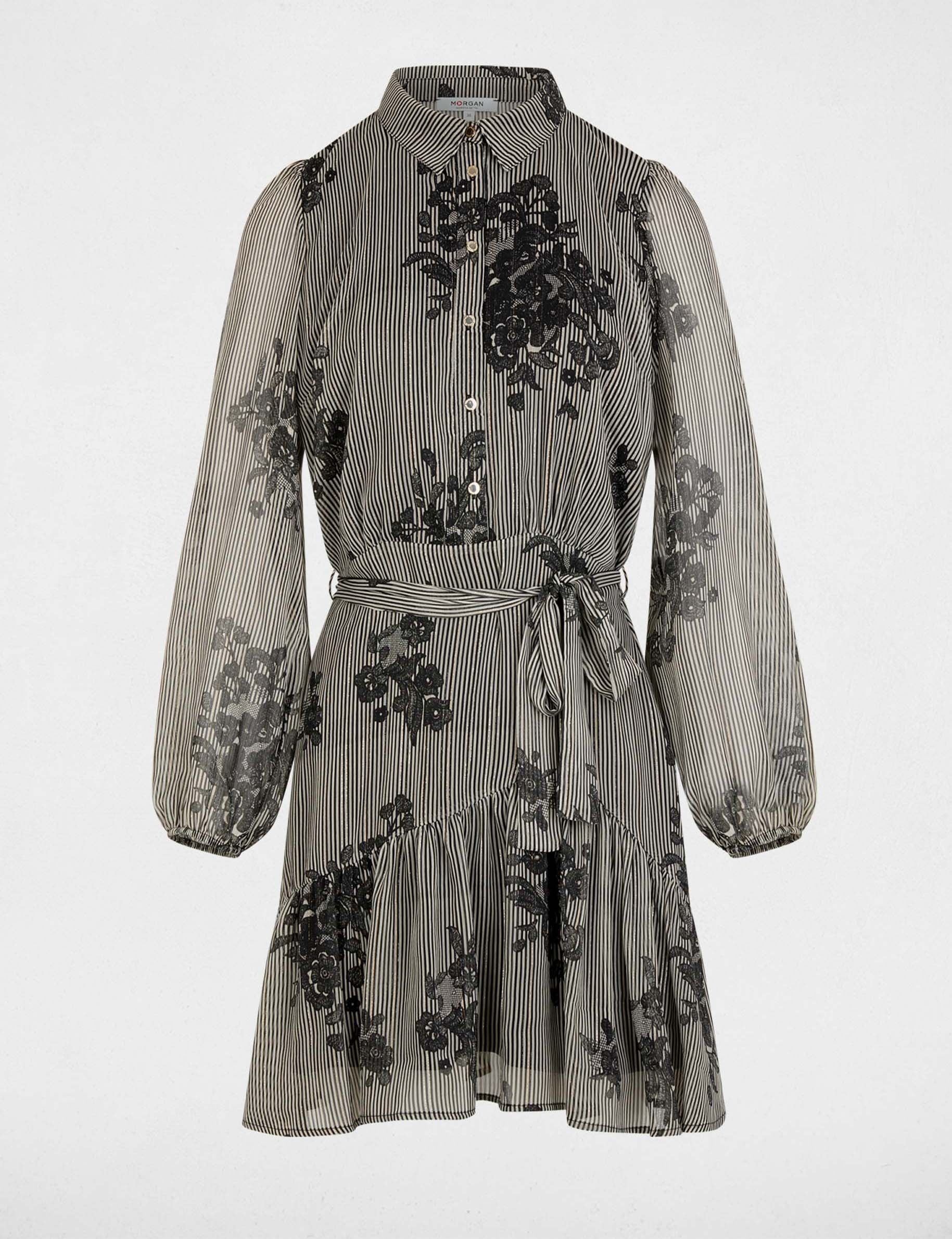 Robe courte fluide multicolore femme