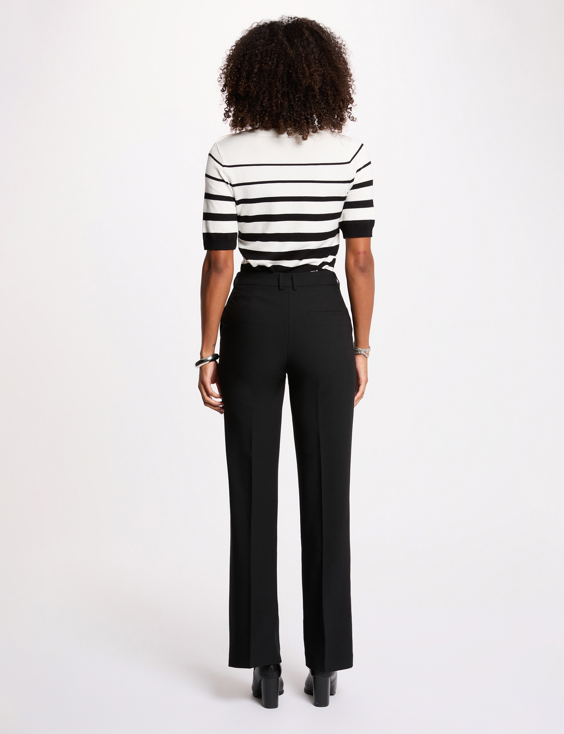 pantalon droit zip noir femme zwart vrouw
