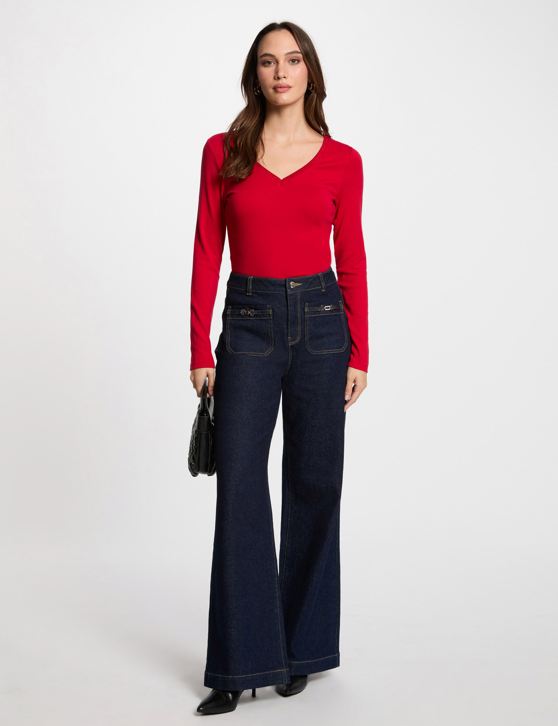 t shirt met lange mouwen rood vrouw T-shirt met lange mouwen rood vrouw