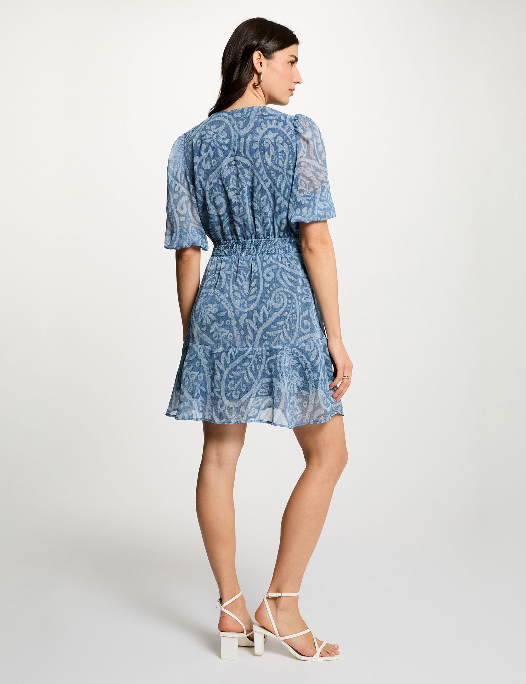 Korte overslagjurk meerkleurig vrouw