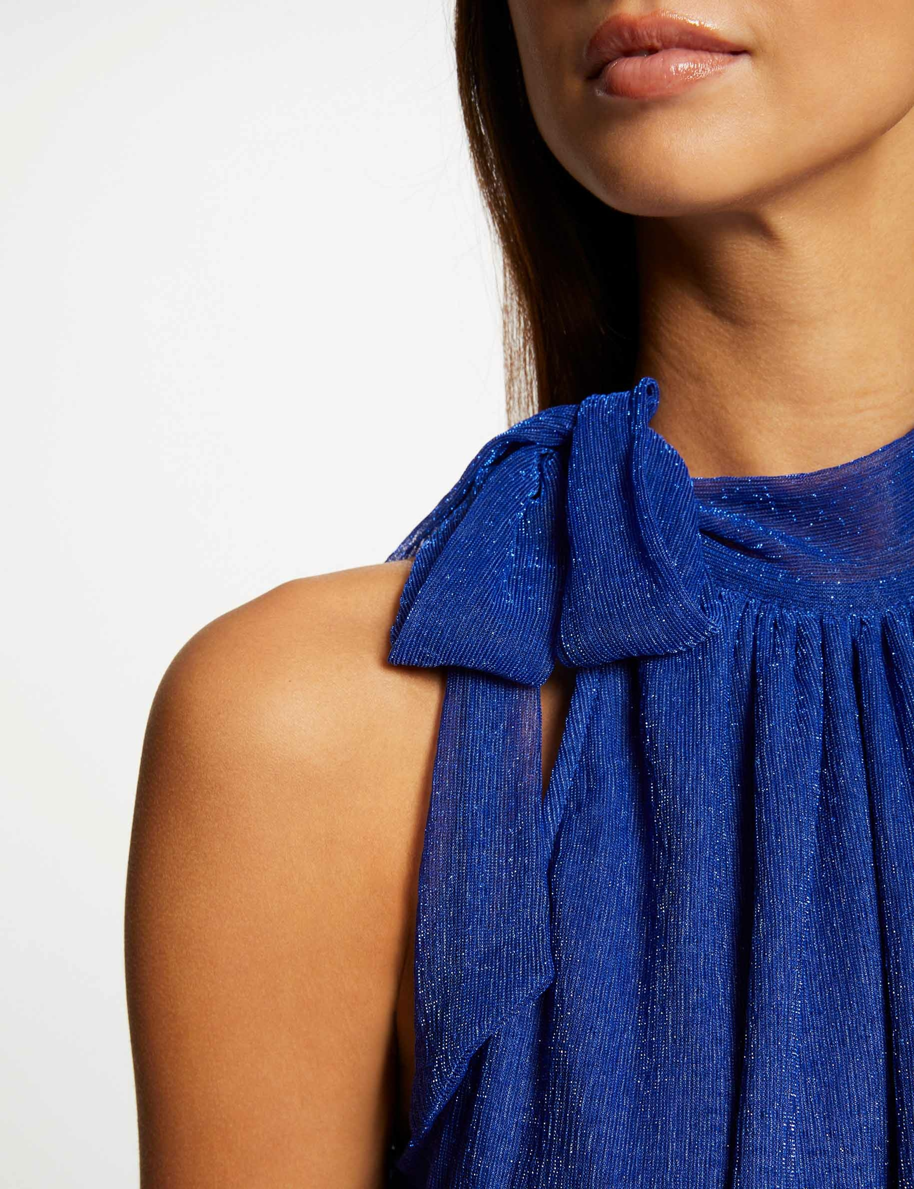 Débardeur encolure américaine avec noeud bleu femme Débardeur encolure américaine avec noeud bleu femme