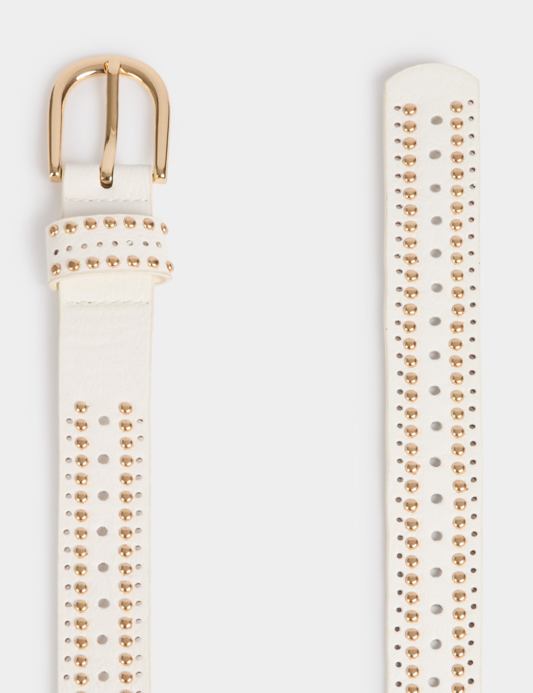 ceinture avec clous et perforations blanc femme Ceinture avec clous et perforations blanc femme