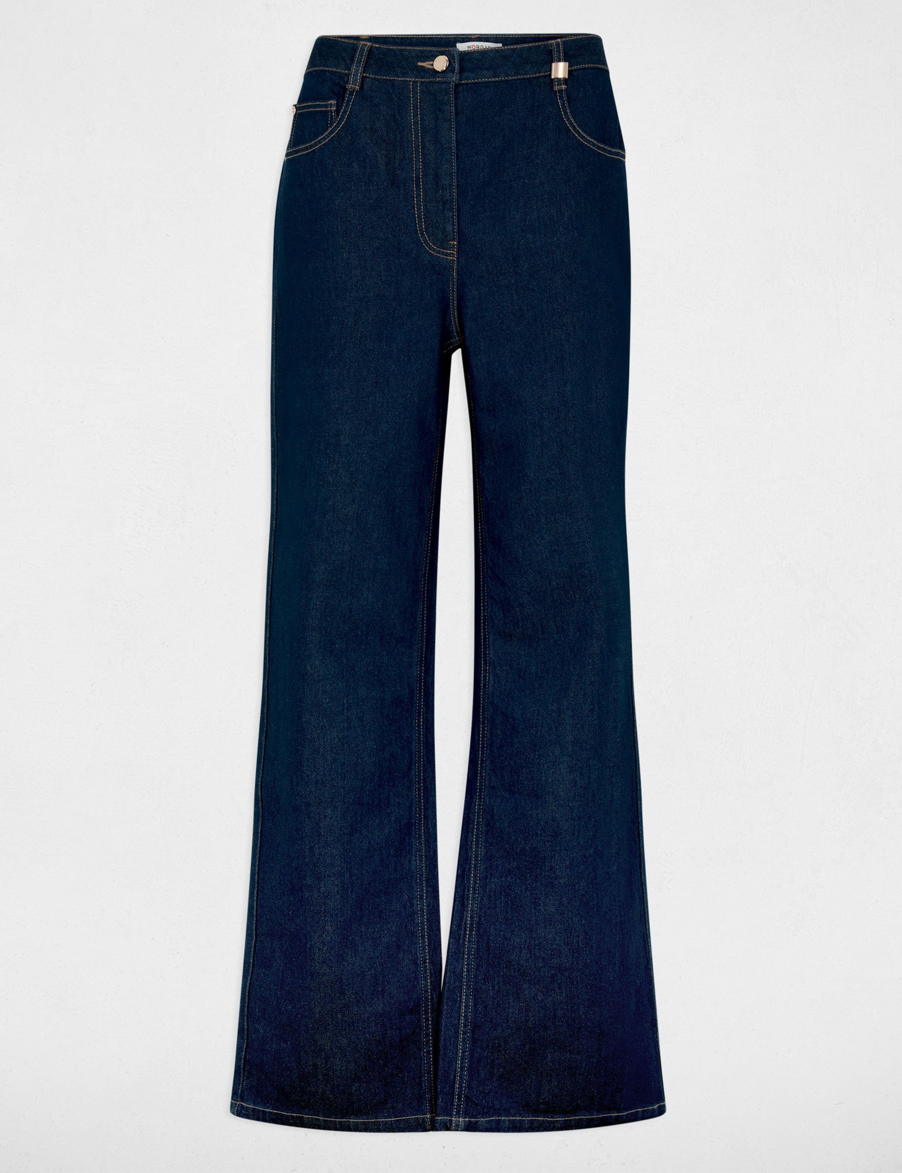 Jean large taille haute denim brut femme