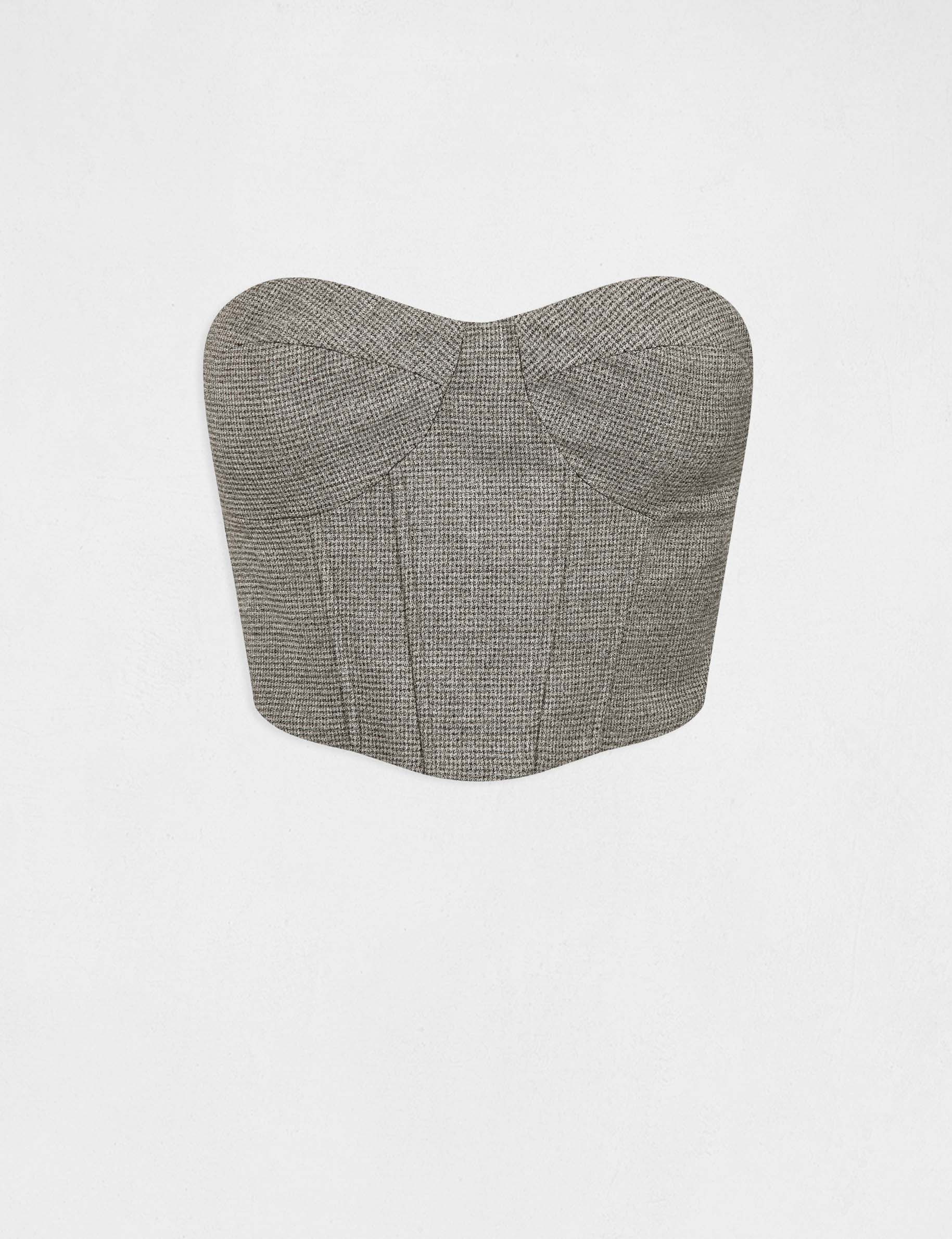 bustier cropped sans manches gris moyen femme Bustier cropped sans manches gris moyen femme