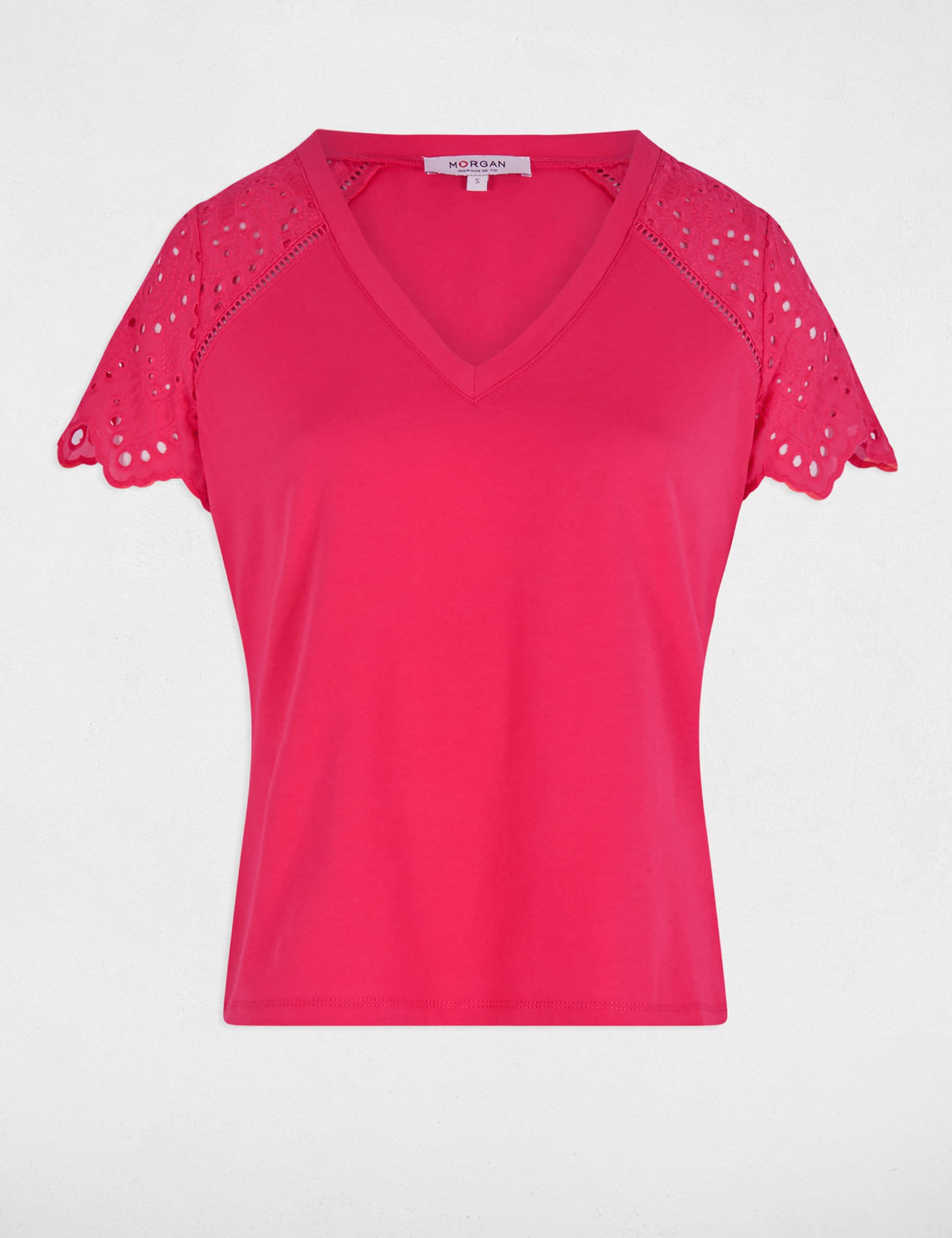 t shirt met korte mouwen fuchsia roze vrouw T-shirt met korte mouwen fuchsia roze vrouw