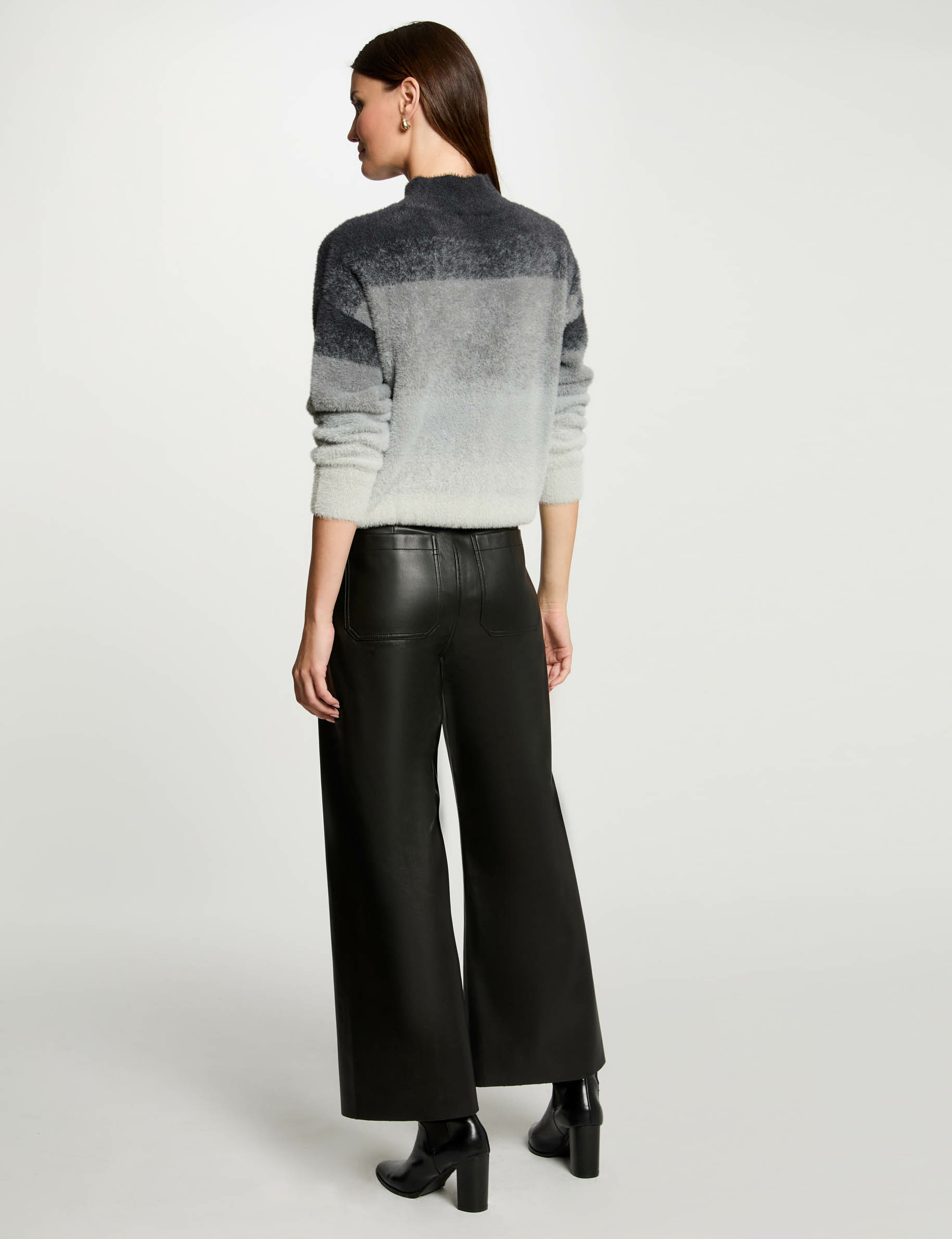 pull col montant gris moyen femme Pull col montant gris moyen femme