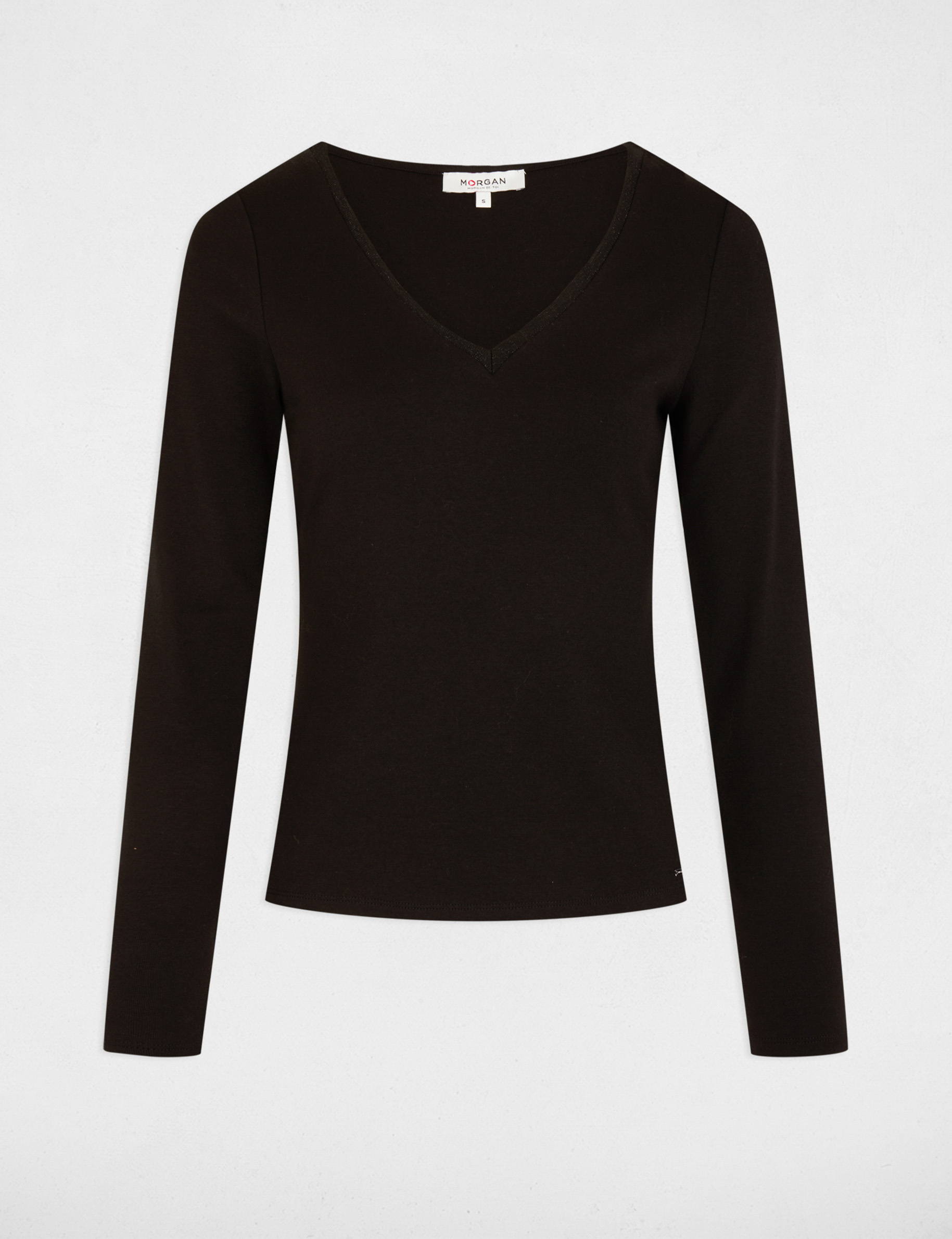 t shirt manches longues noir femme T-shirt manches longues noir femme