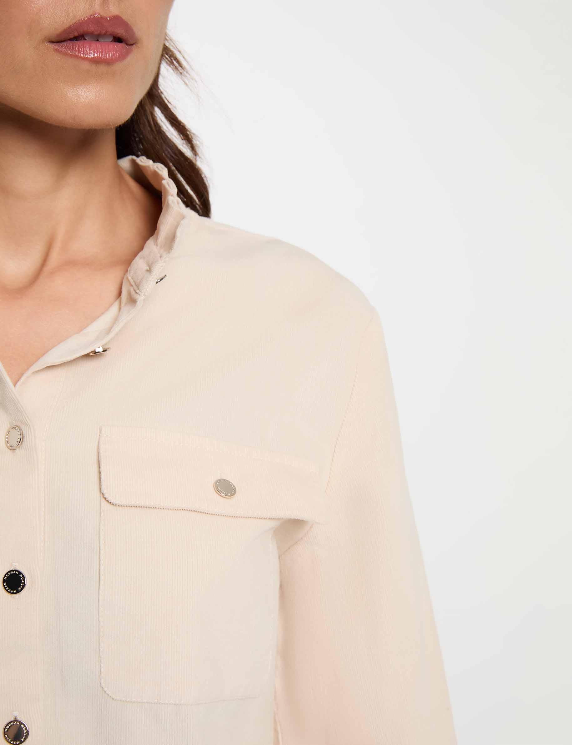 Corduroy overhemd ivoor vrouw
