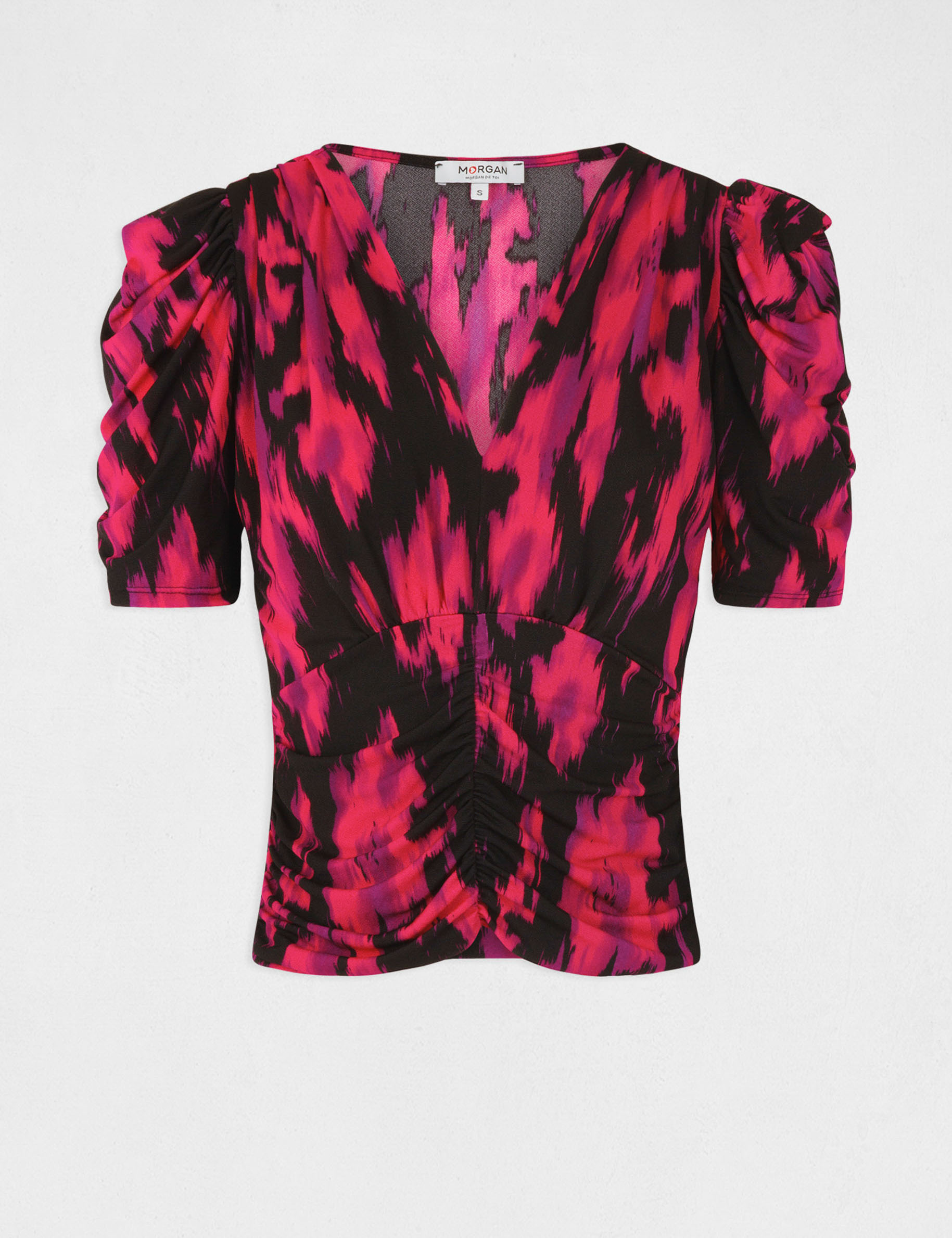 t shirt met korte mouwen abstracte print meerkleurig vrouw T-shirt met korte mouwen abstracte print meerkleurig vrouw