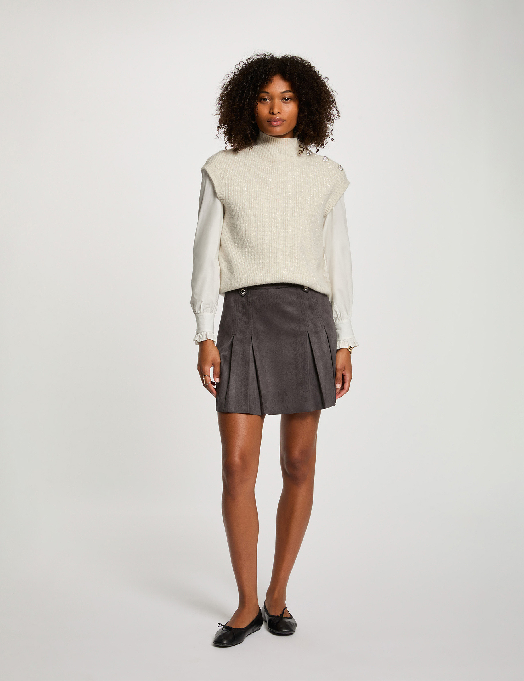 pull sans manches ivoire femme Pull sans manches ivoire femme