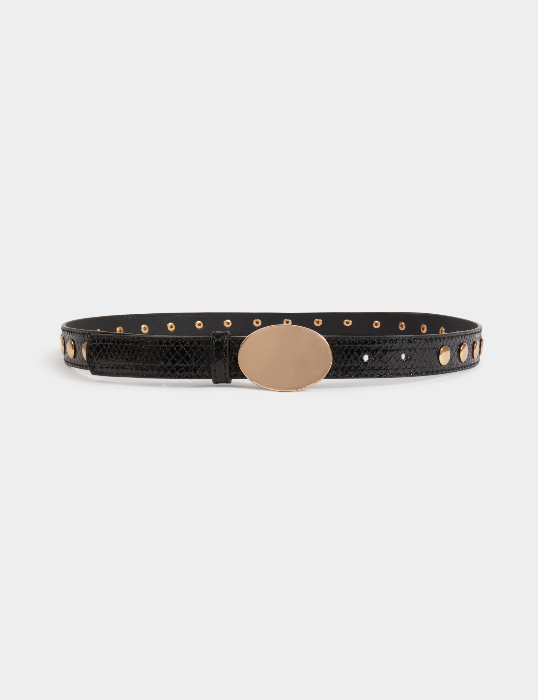 Ceinture fine cloutée noir femme