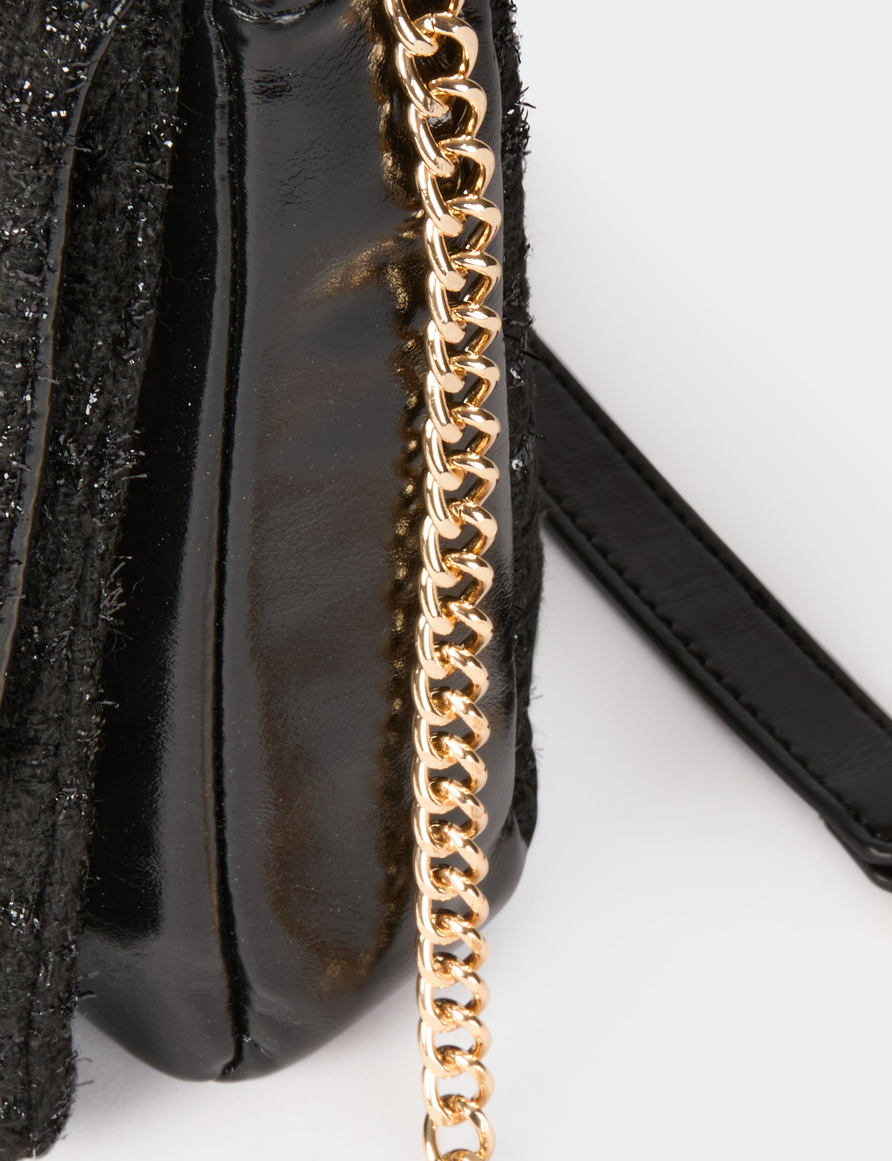 Sac tweed métallisé noir femme