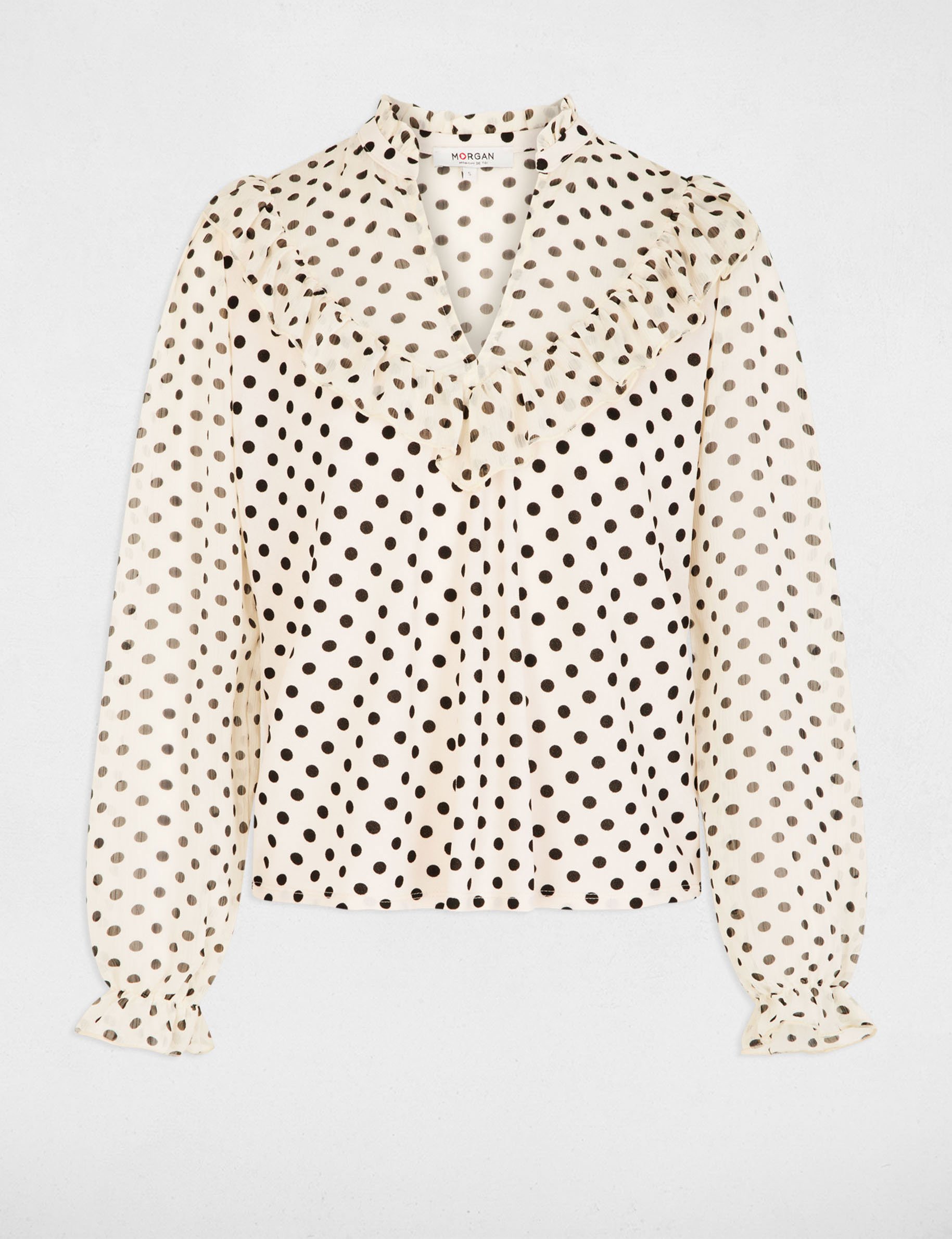 T-shirt voile col v blanc femme