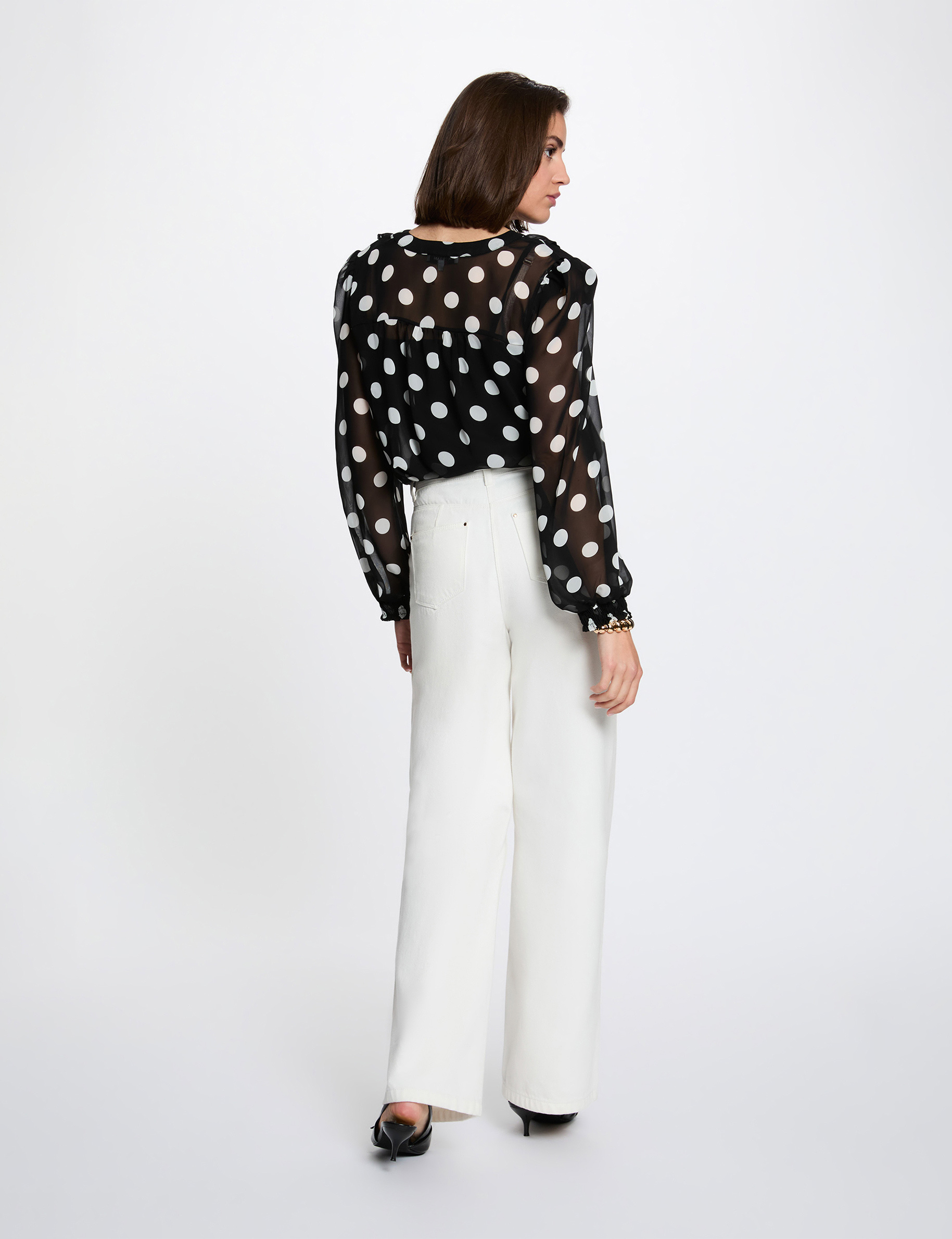 Chemisier voile col lavalli&egrave;re multicolore femme