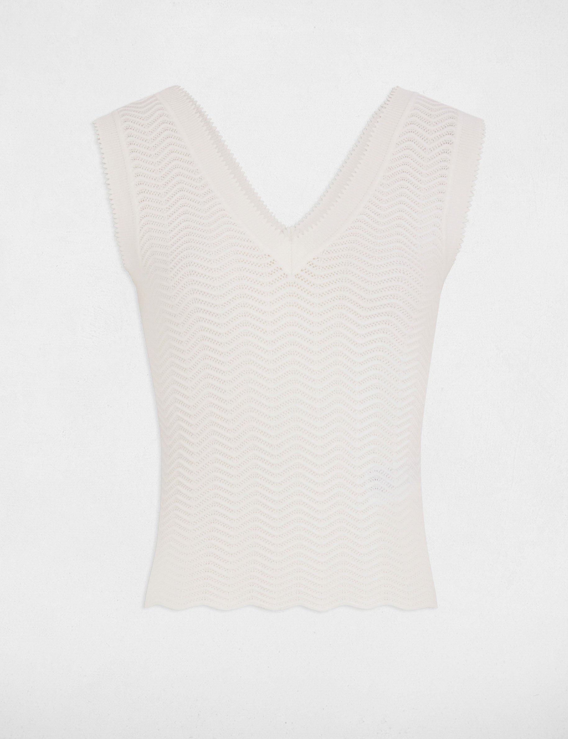 debardeur maille sans manches blanc femme Débardeur maille sans manches blanc femme