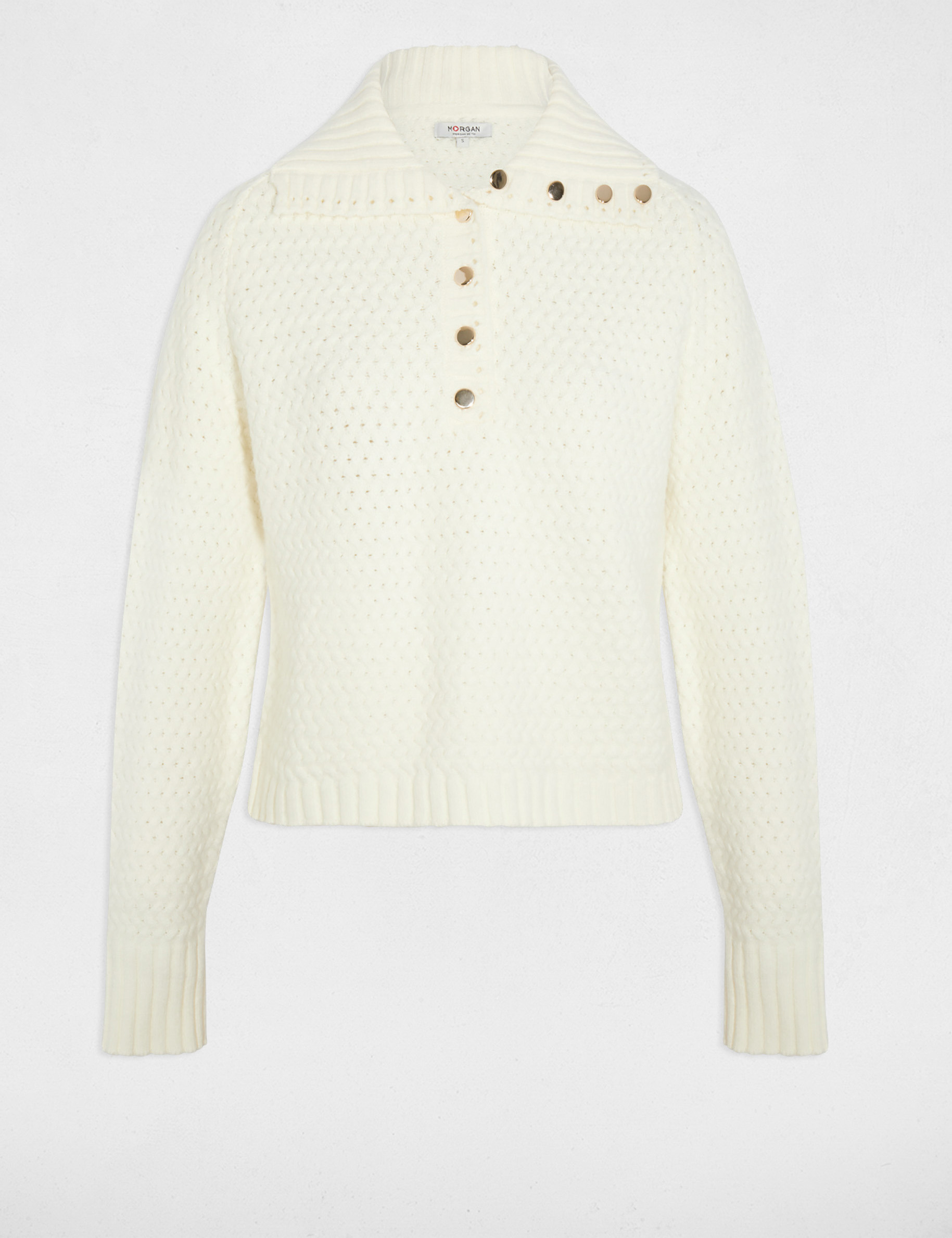 pull col a revers blanc femme Pull col à revers blanc femme