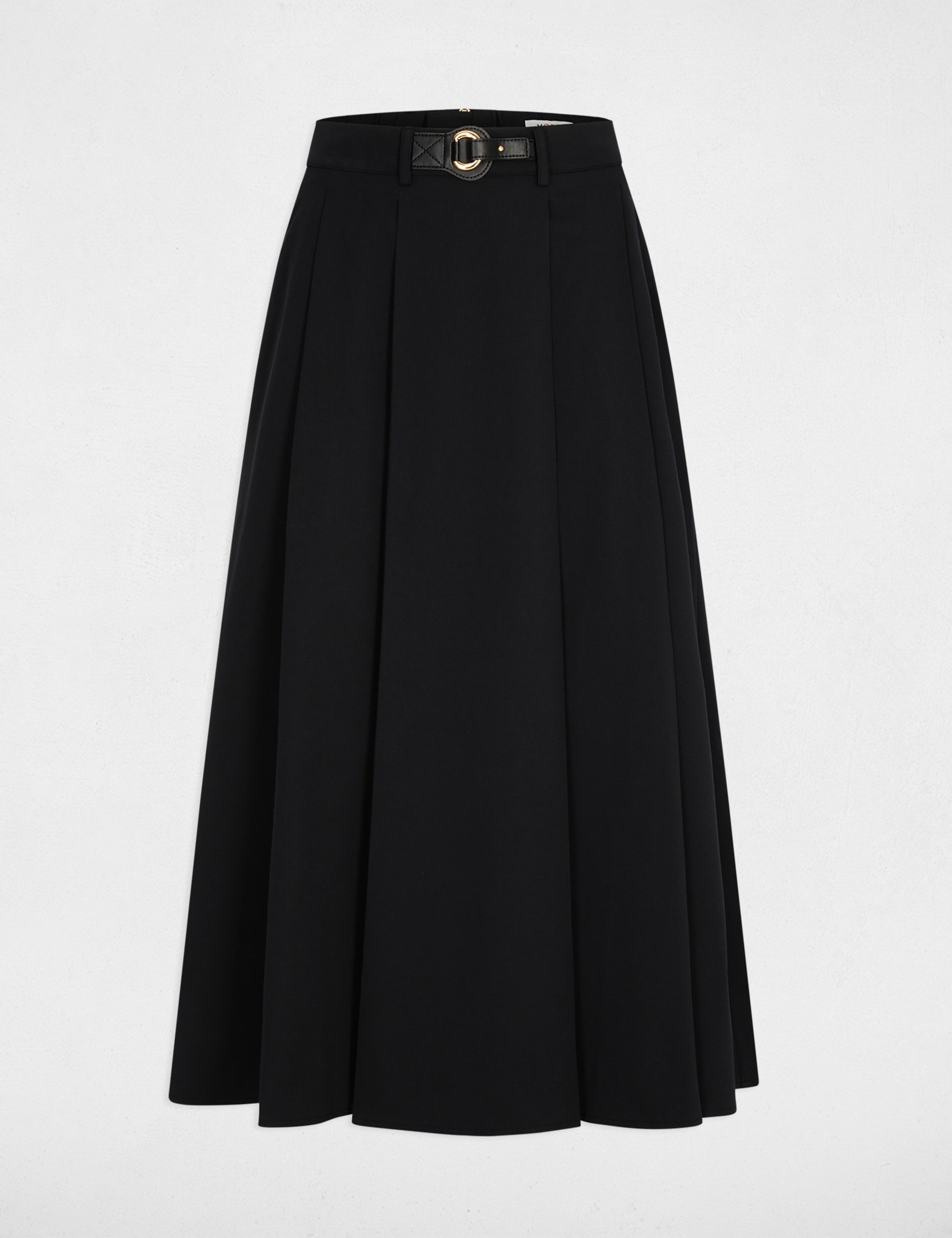 uitlopende rok met hoge taille zwart vrouw Uitlopende rok met hoge taille zwart vrouw