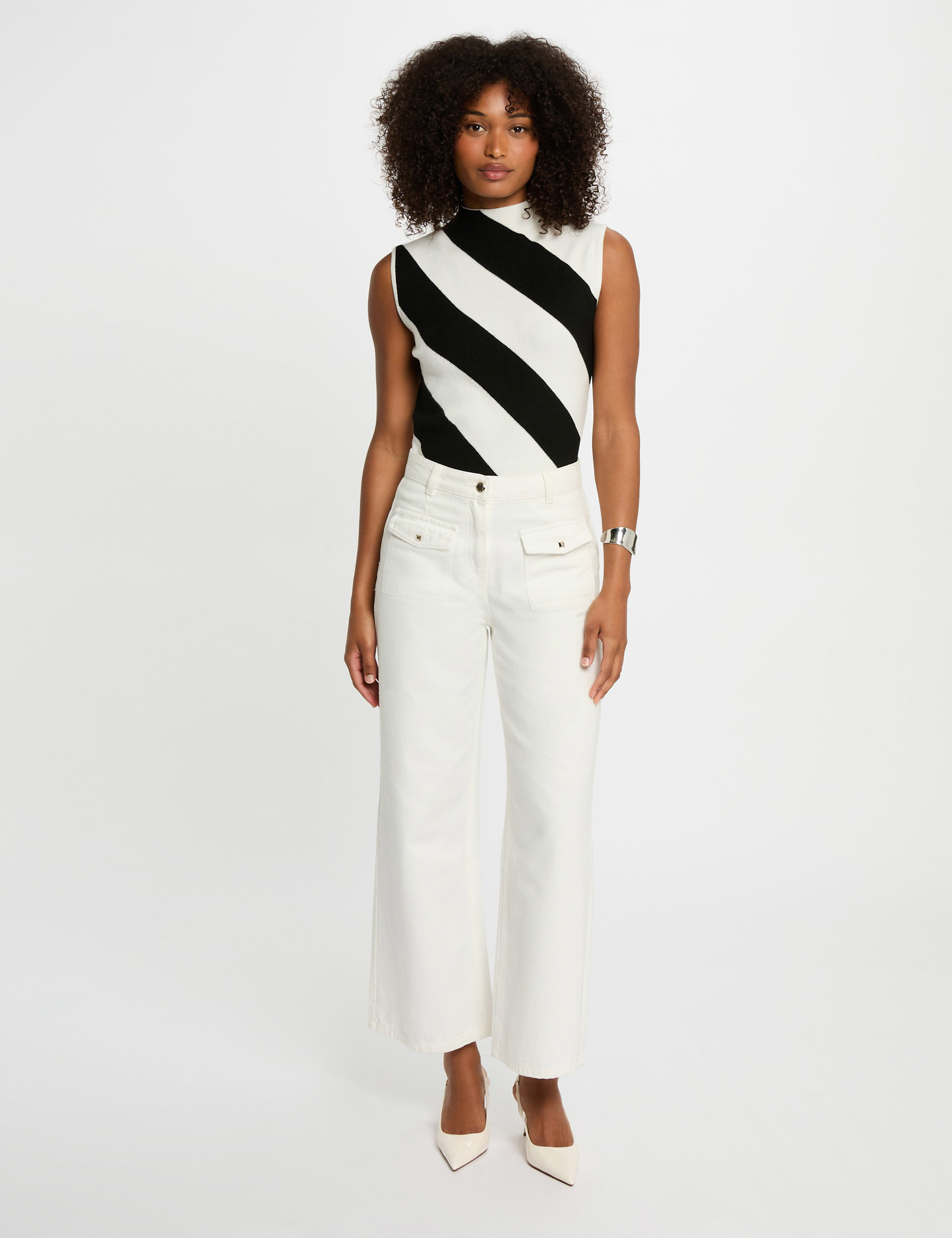 pull sans manches blanc femme Pull sans manches blanc femme