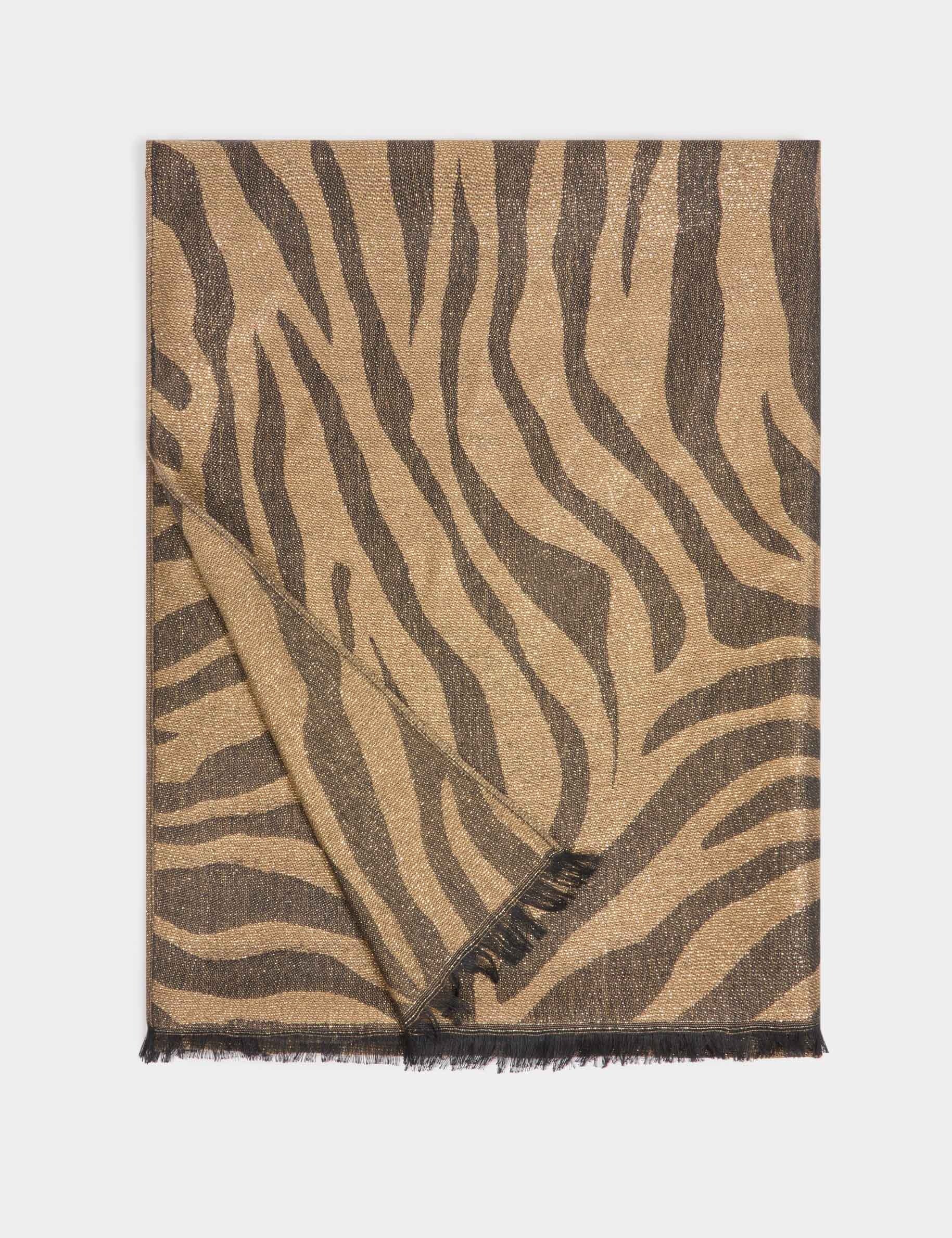 metallische zebrasjaal goudgeel vrouw Metallische zebrasjaal goudgeel vrouw