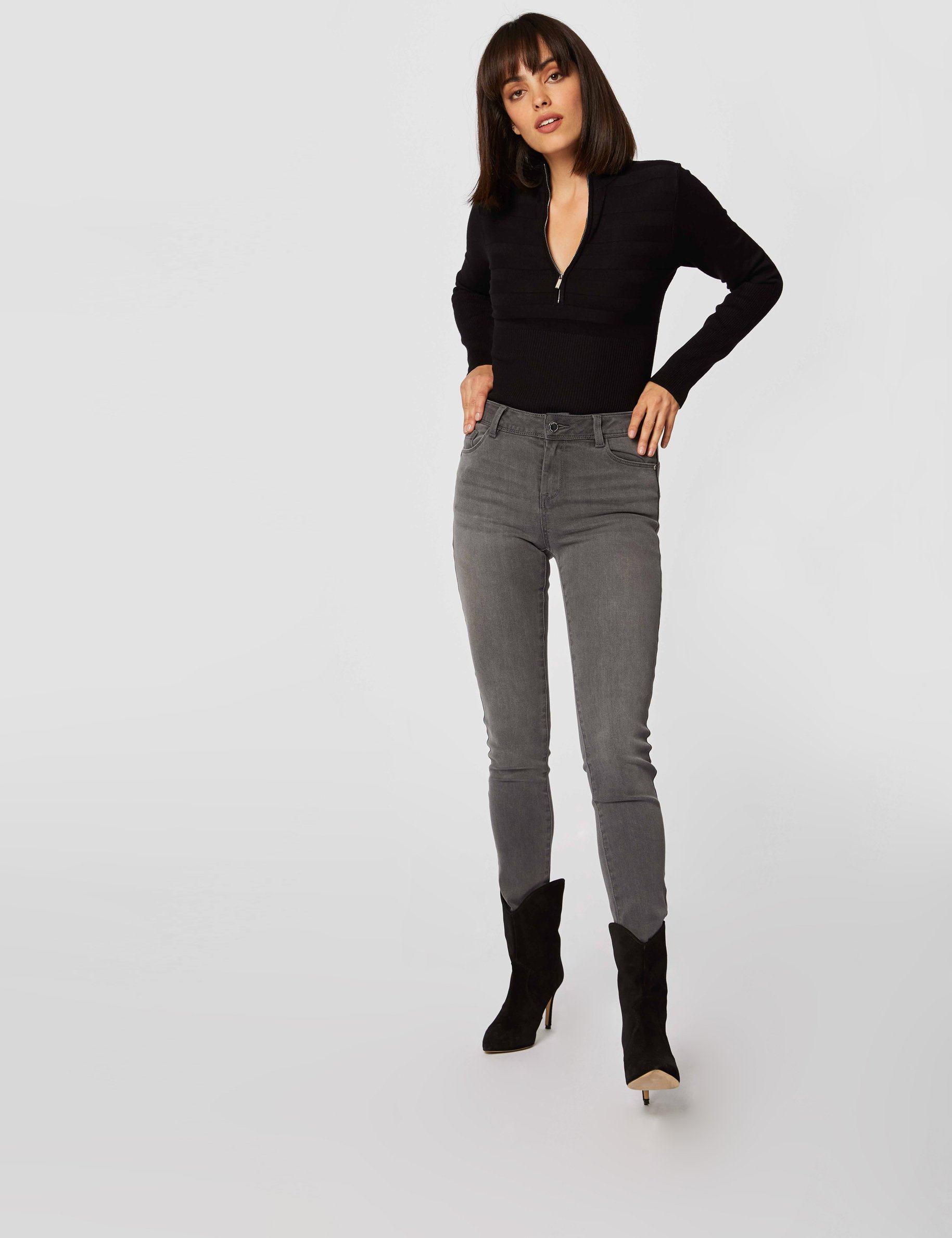 Trui met lange mouwen zwart vrouw