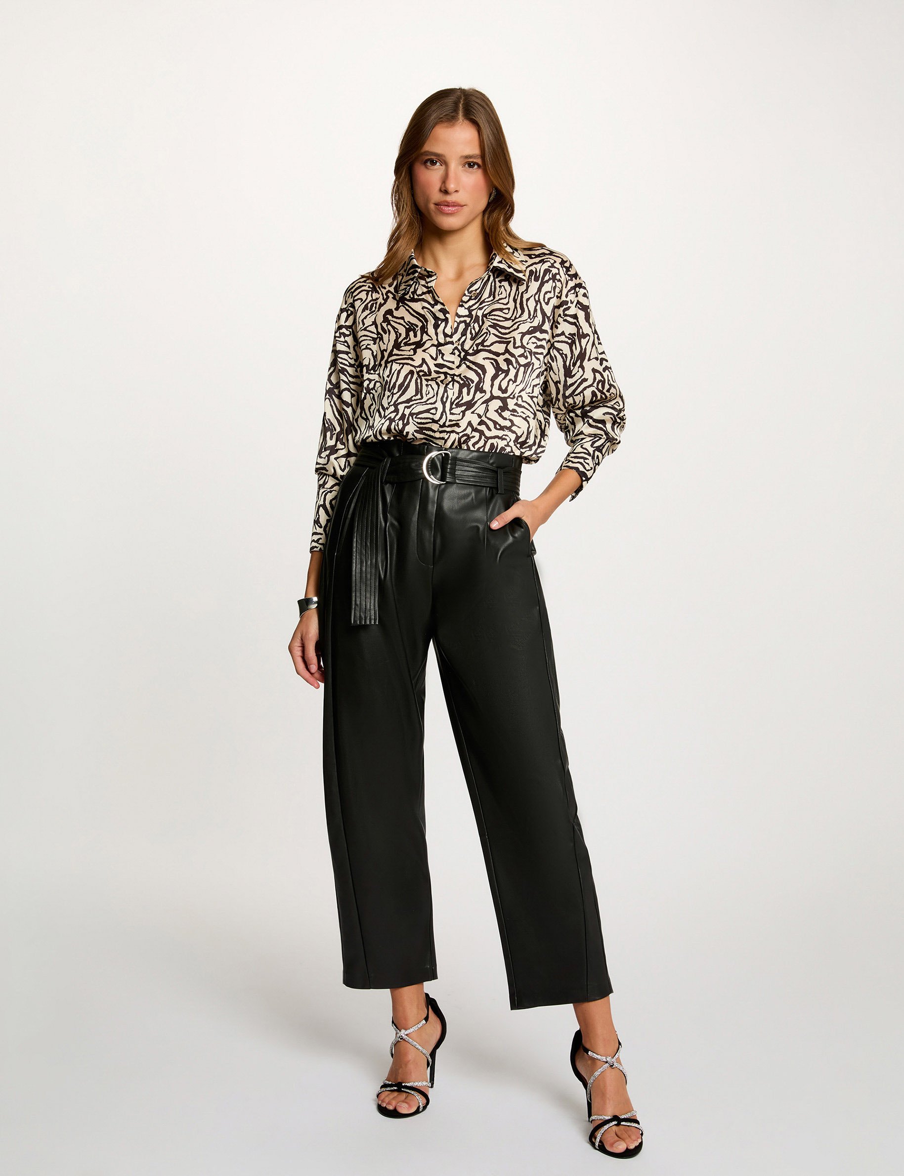 Bedrukte blouse met lange mouwen meerkleurig vrouw