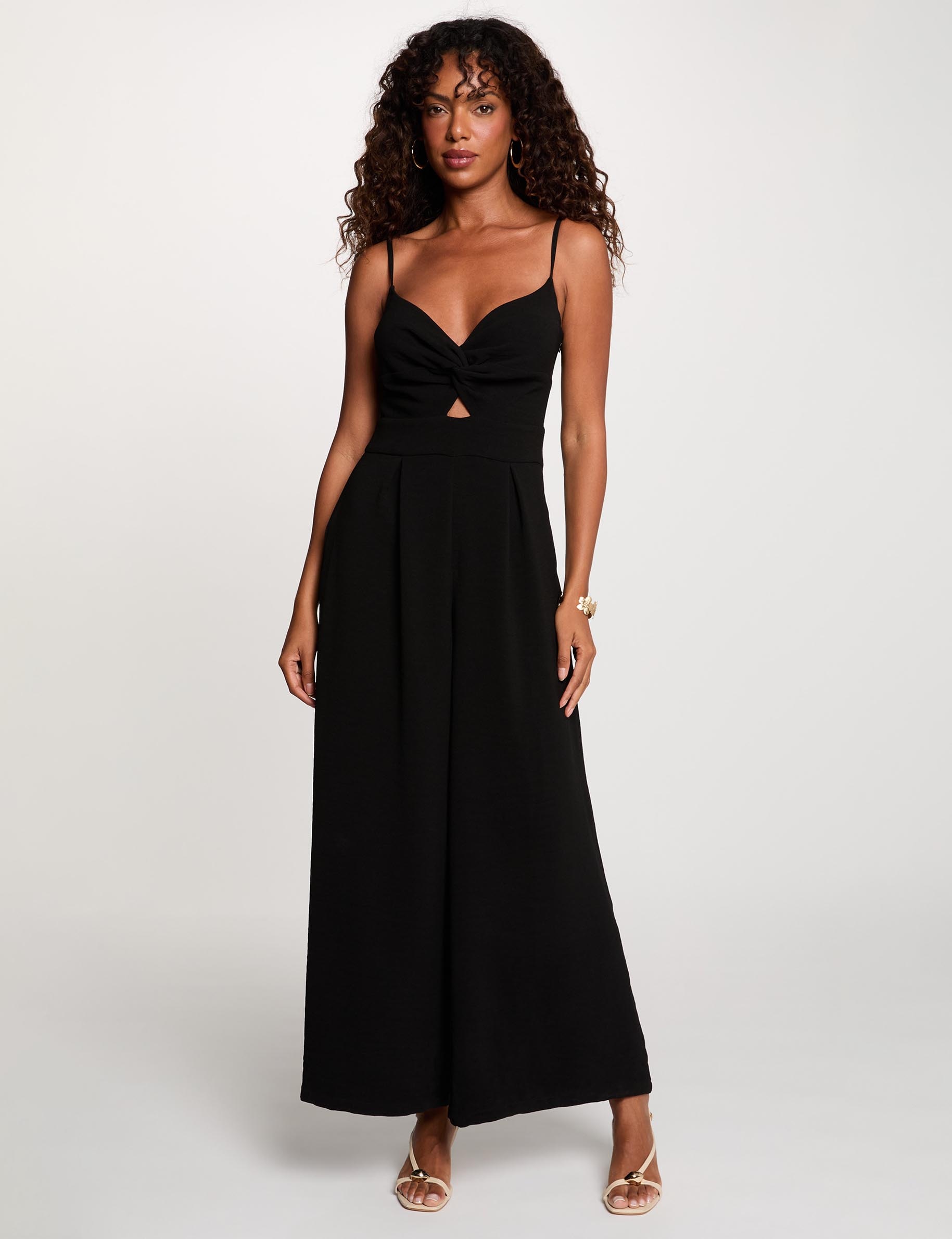 Combinaison col v noir femme