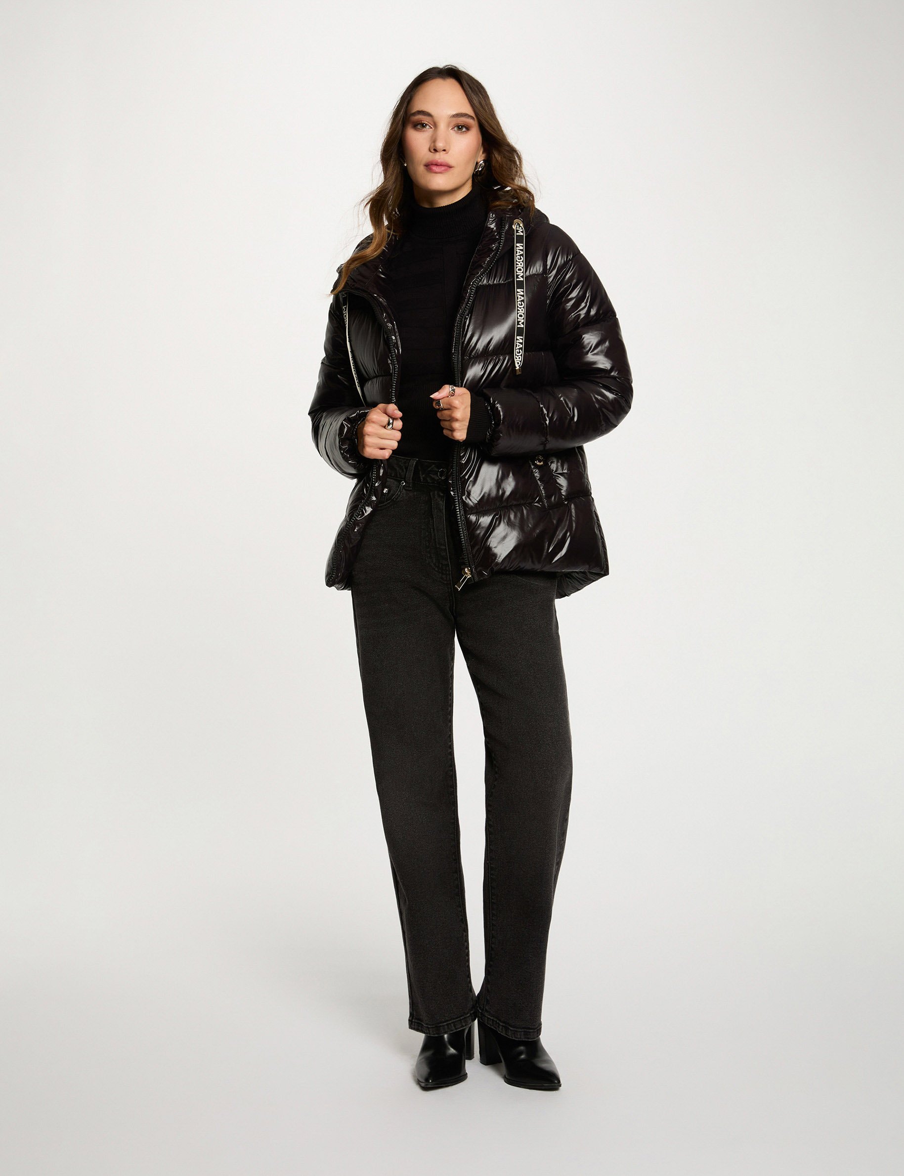 doudoune courte brillante noir femme Doudoune courte brillante noir femme