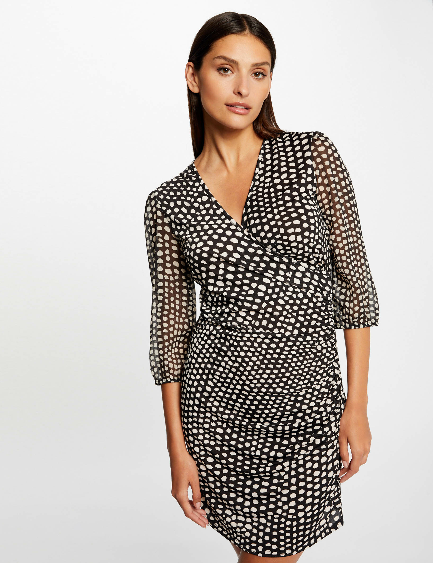 Gedrapeerde jurk met stippen cheap