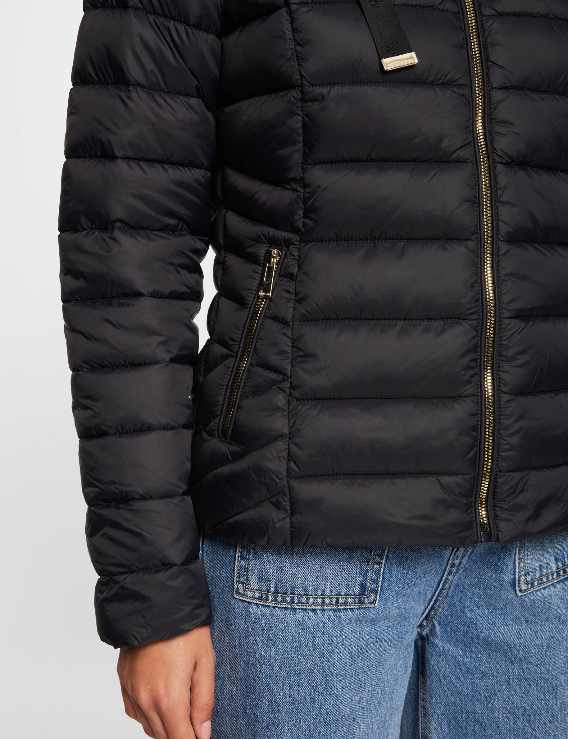 Doudoune col montant noir femme