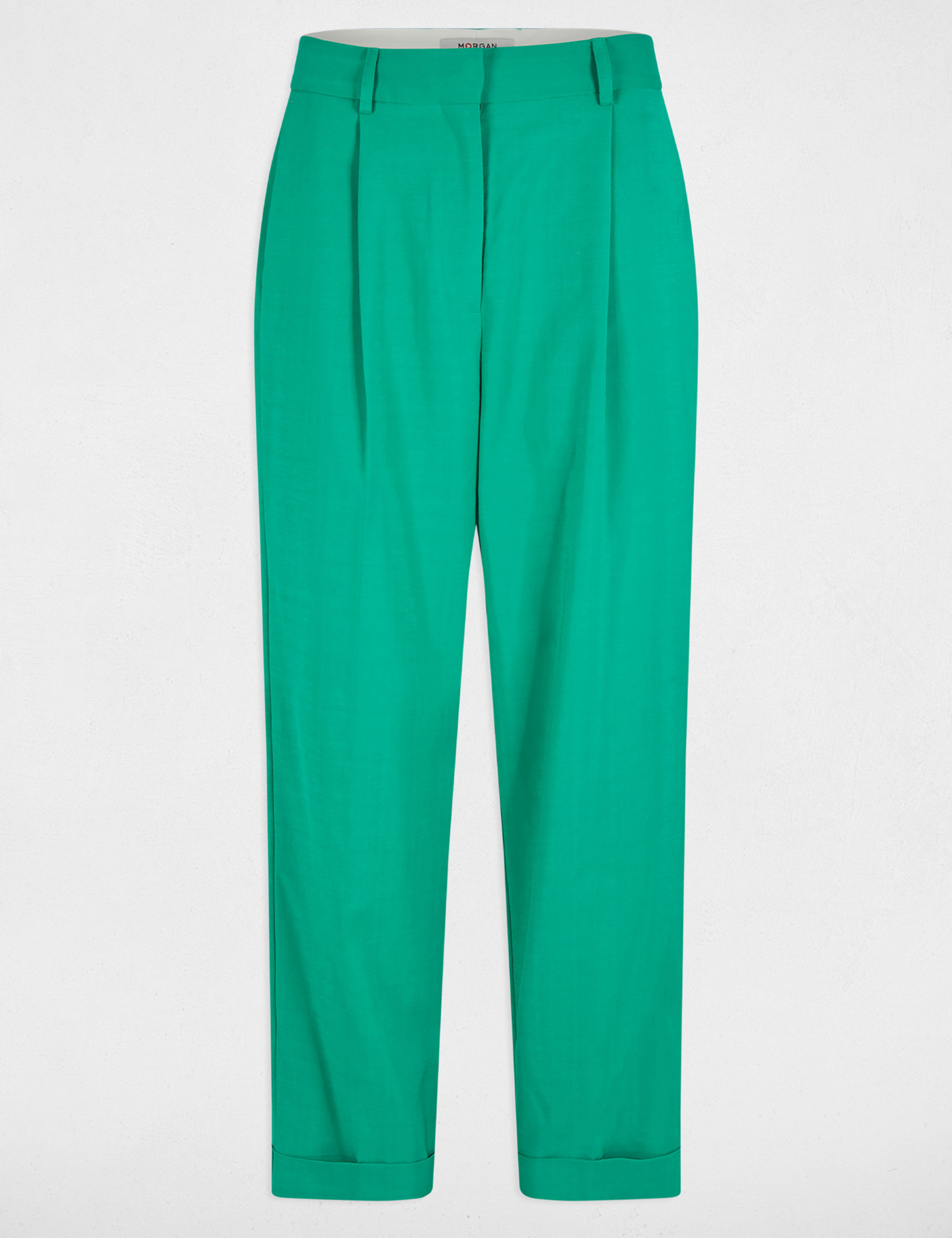 pantalon droit a pinces vert emeraude femme Pantalon droit à pinces vert émeraude femme