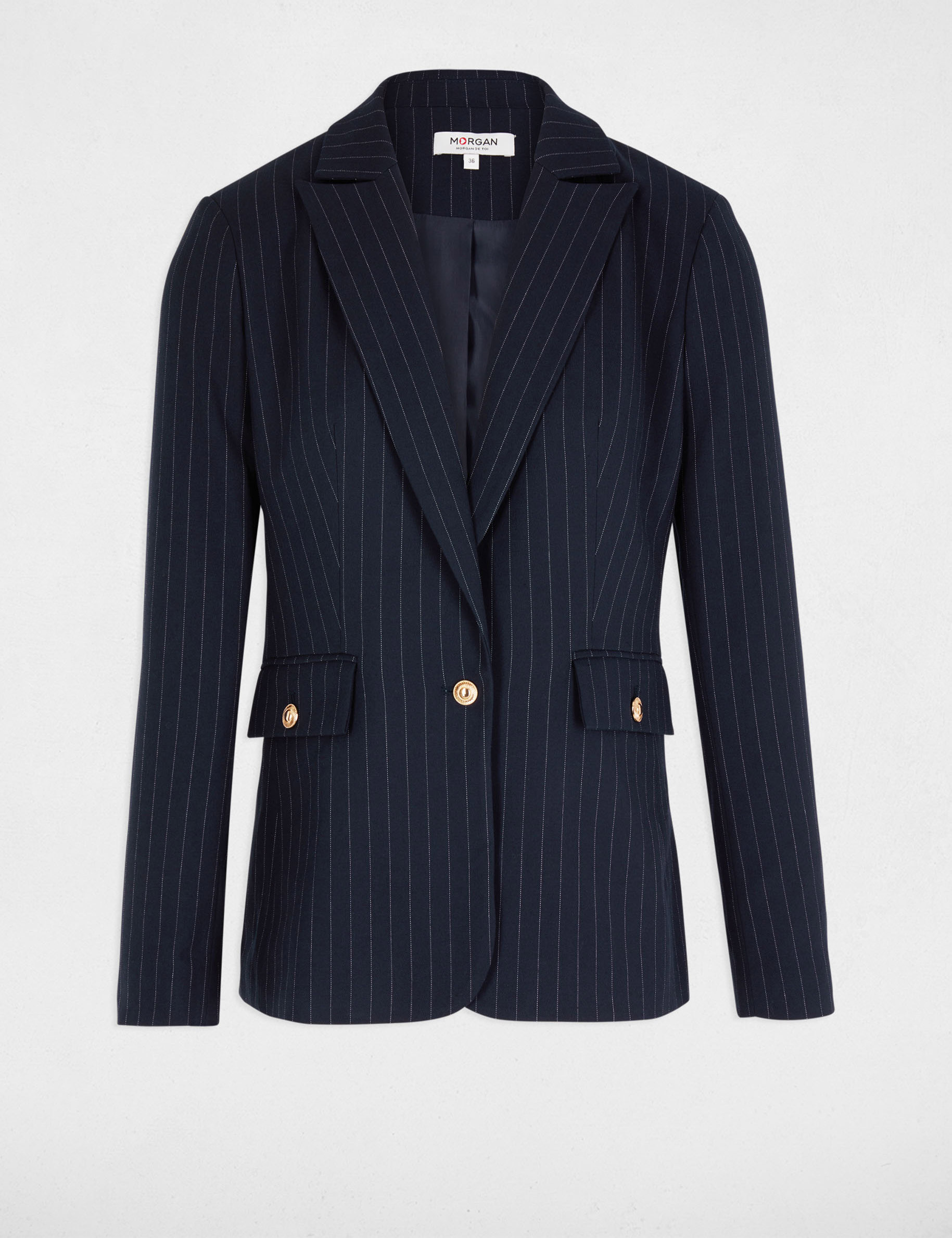 blazer a rayures bleu marine femme Blazer à rayures bleu marine femme