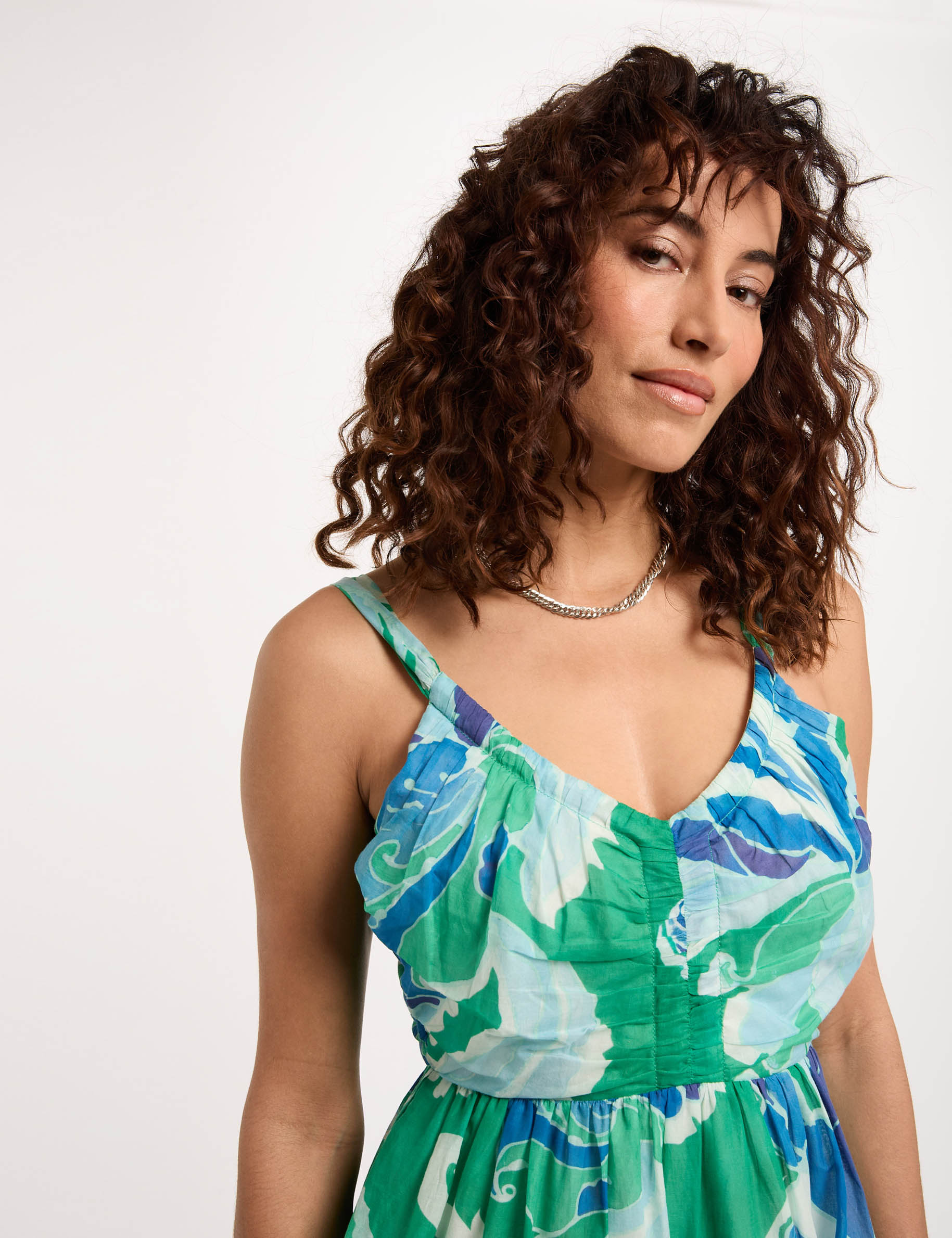 robe courte trapeze imprimee multicolore femme meerkleurig vrouw