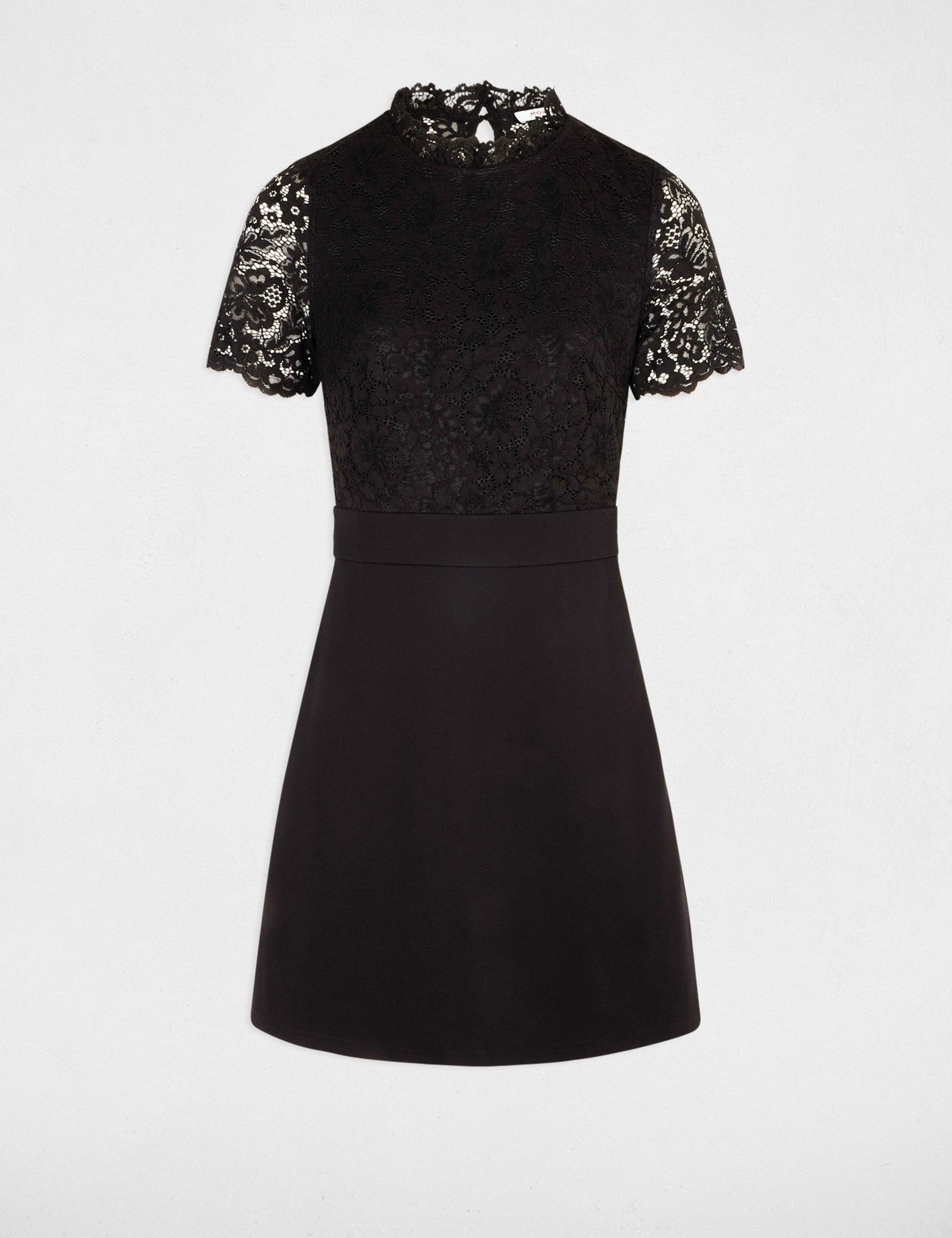 robe courte ajustee dentelle noir femme Robe courte ajustée dentelle noir femme