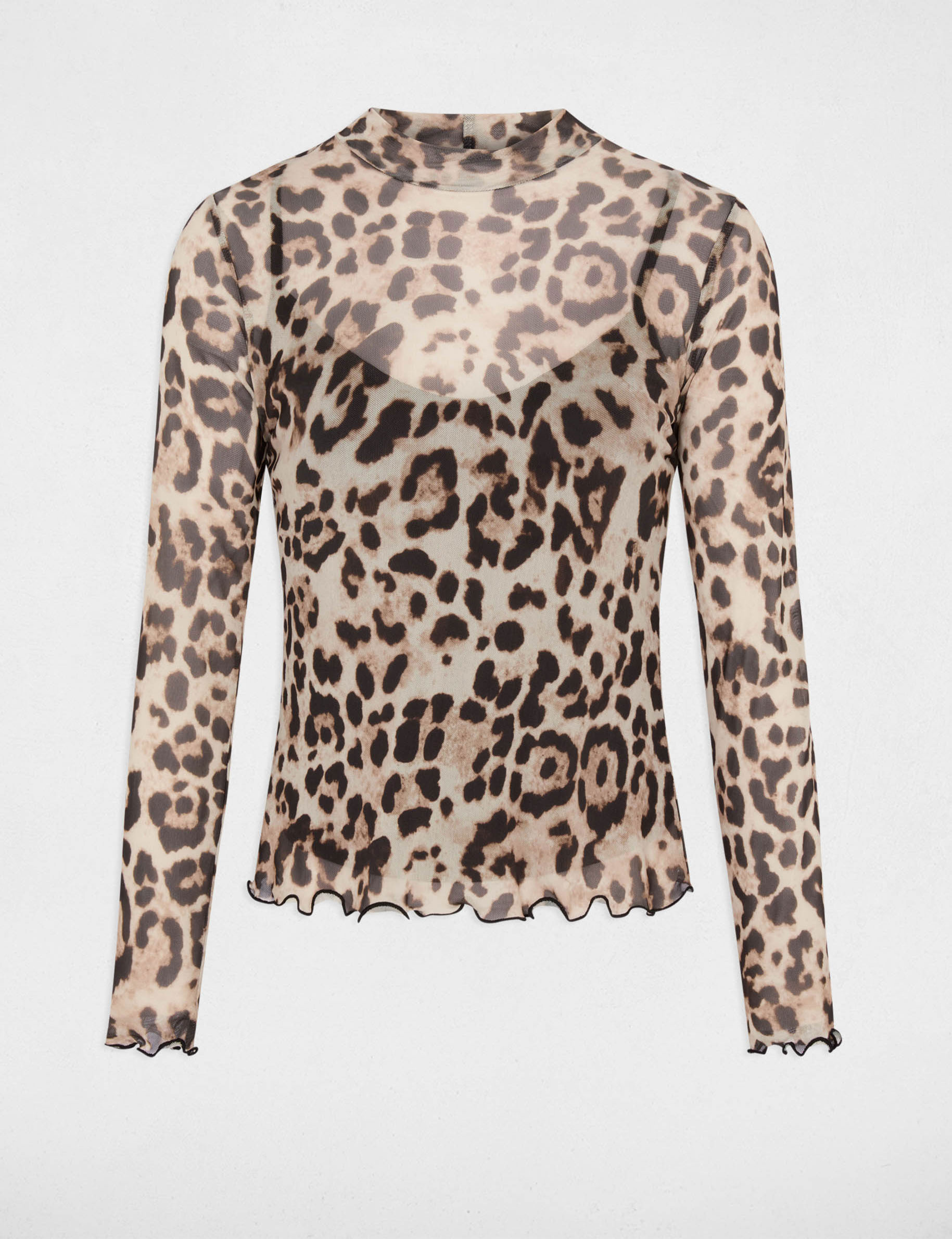 T-shirt met opstaande kraag meerkleurig vrouw
