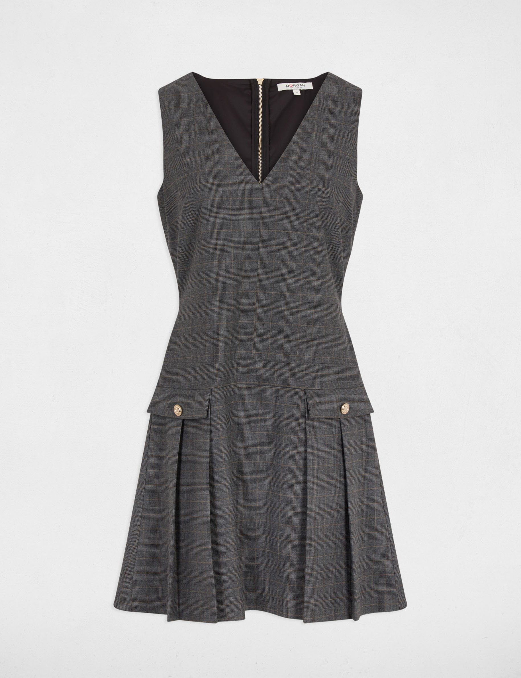 robe chasuble ajustee gris moyen femme Robe chasuble ajustée gris moyen femme