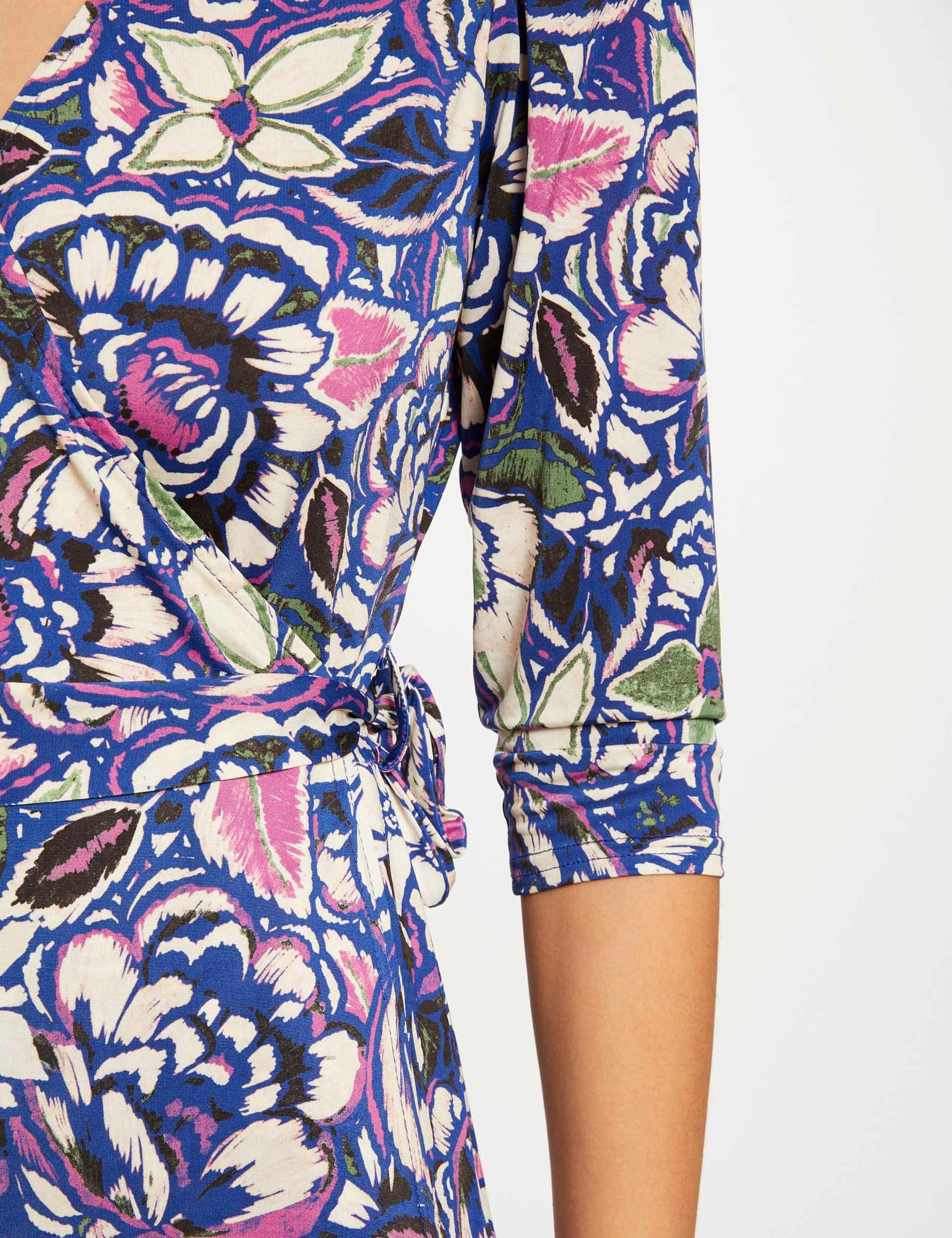 wikkeljurk met plantenprint meerkleurig vrouw Wikkeljurk met plantenprint meerkleurig vrouw