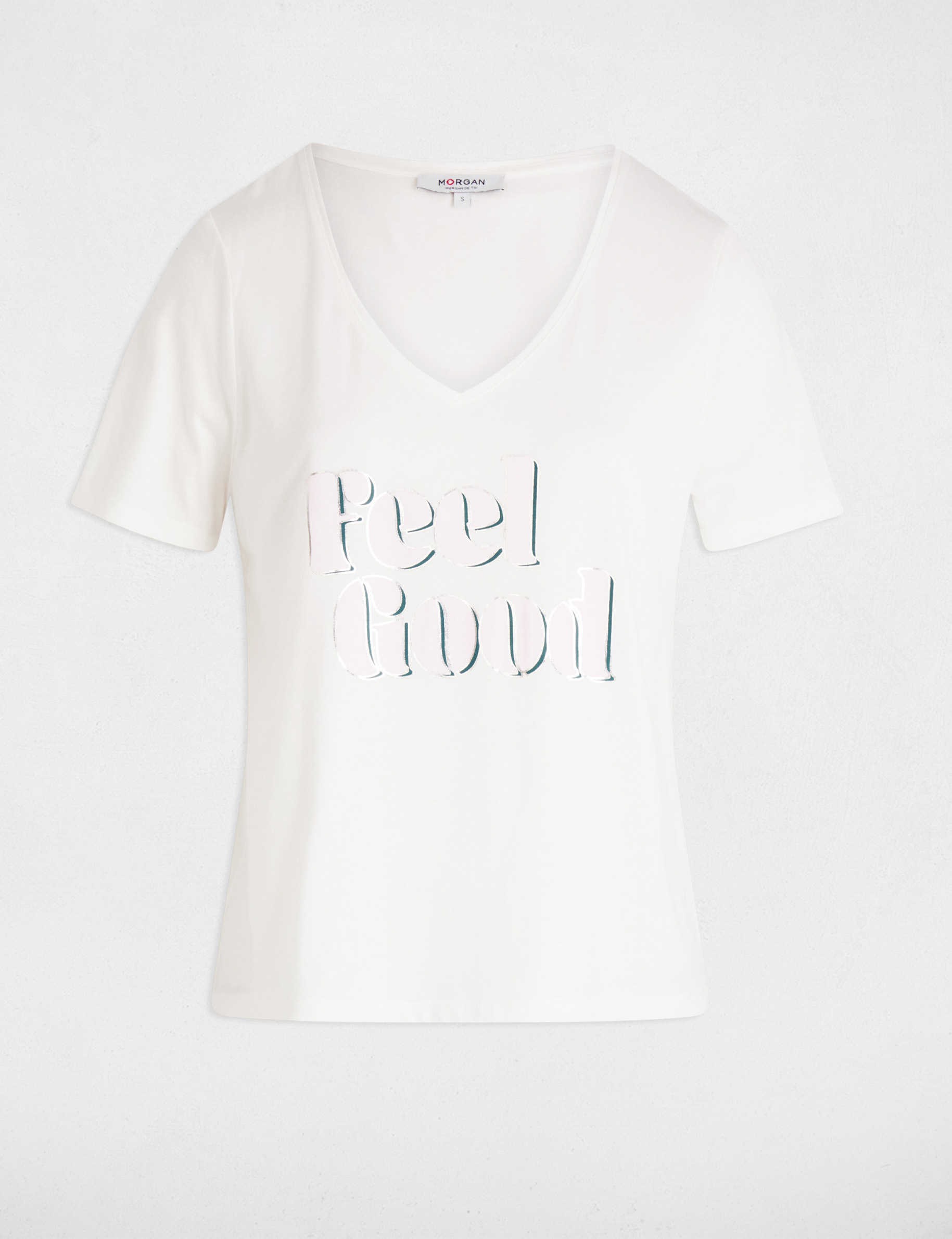 t shirt met opschrift helder wit vrouw T-shirt met opschrift helder wit vrouw