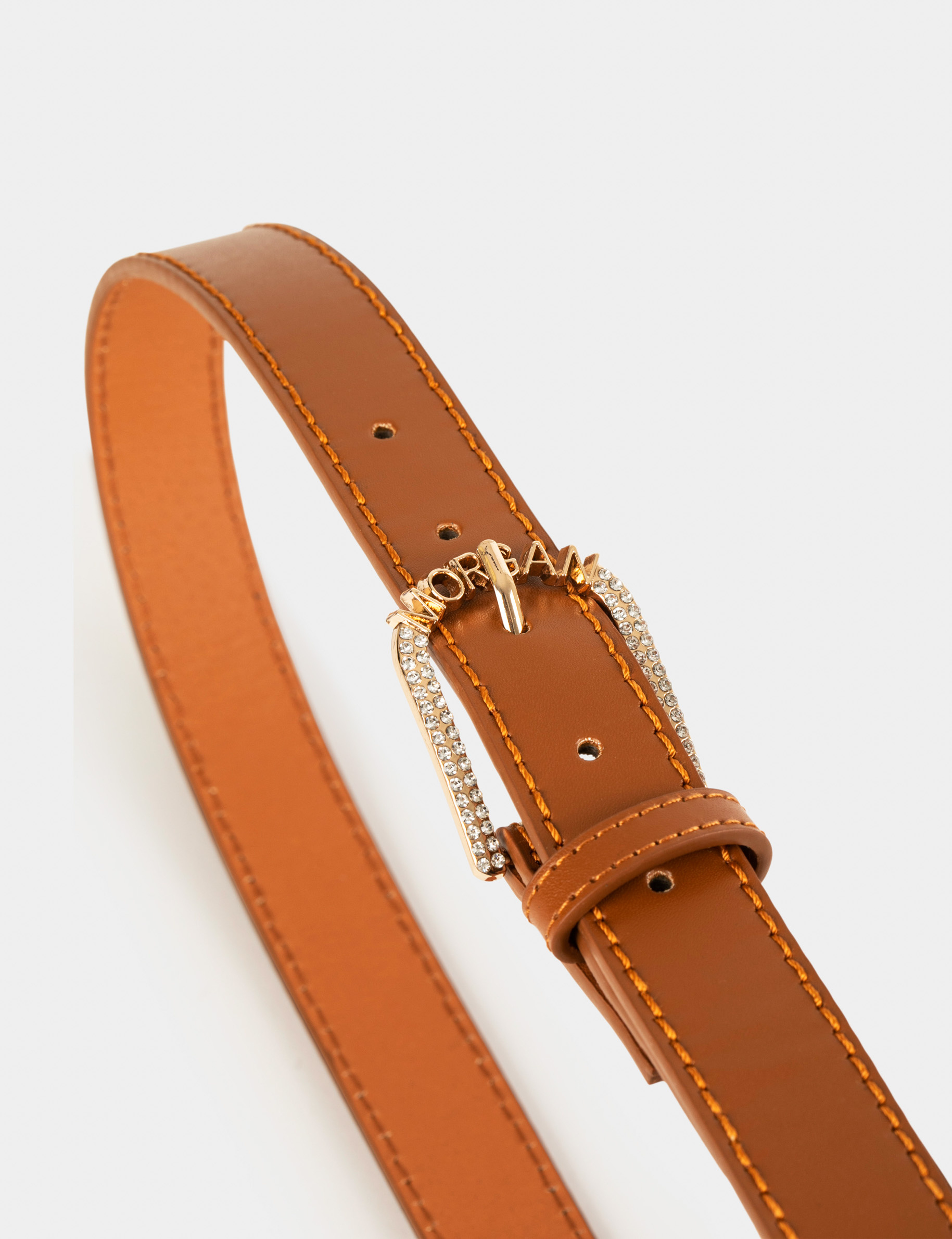 Riem met &laquo; MORGAN &raquo;-gesp caramel vrouw