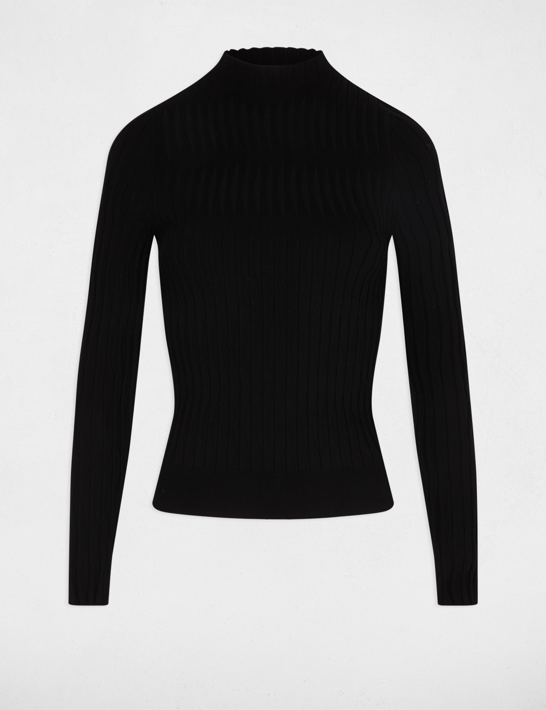 Pull col montant noir femme