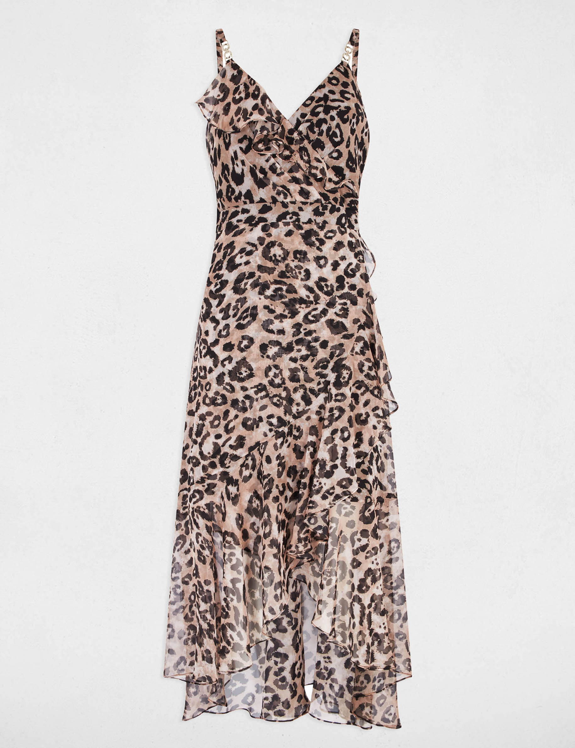 aansluitende midi jurk met print meerkleurig vrouw Aansluitende midi-jurk met print meerkleurig vrouw