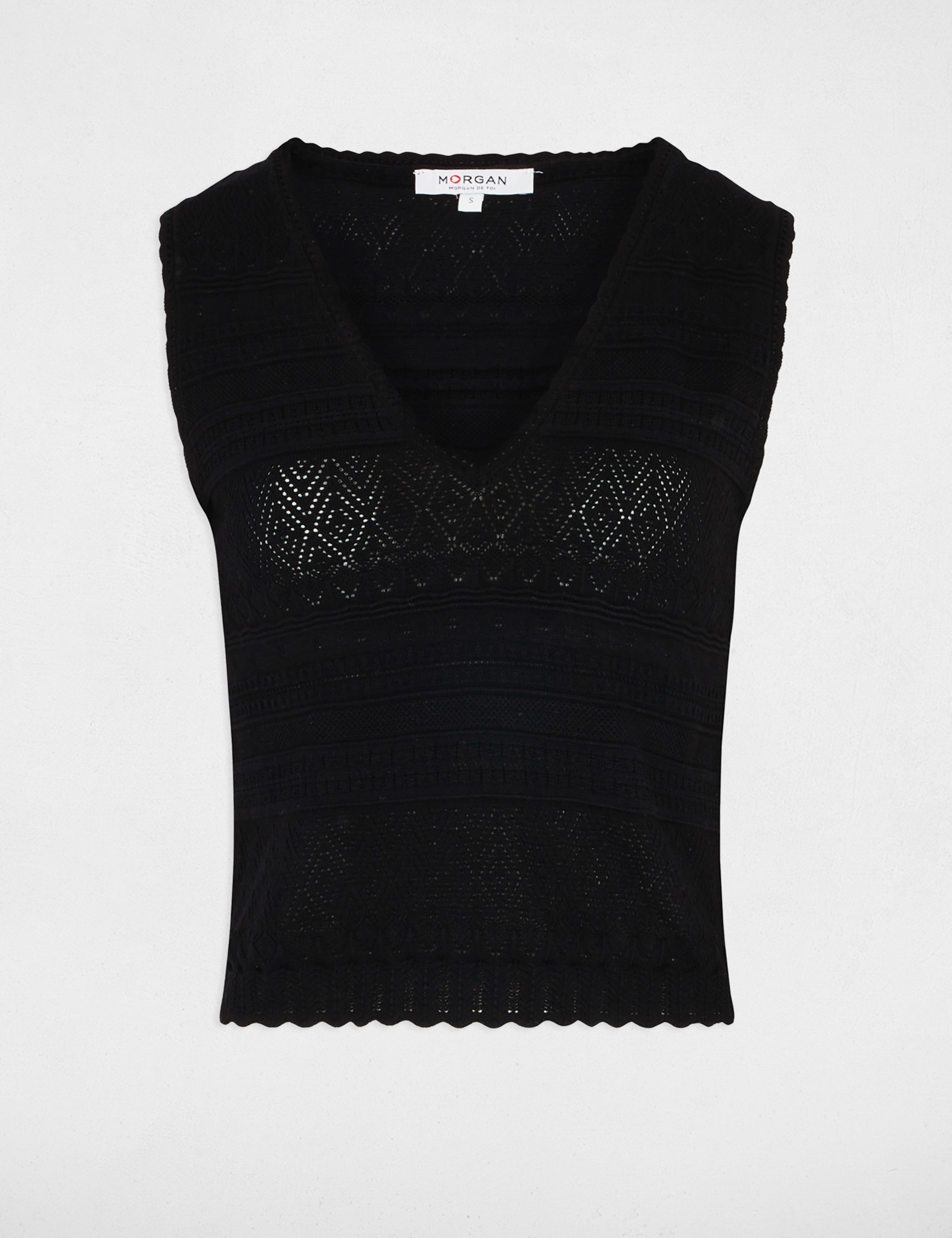 gebreide top met v hals zwart vrouw Gebreide top met V-hals zwart vrouw