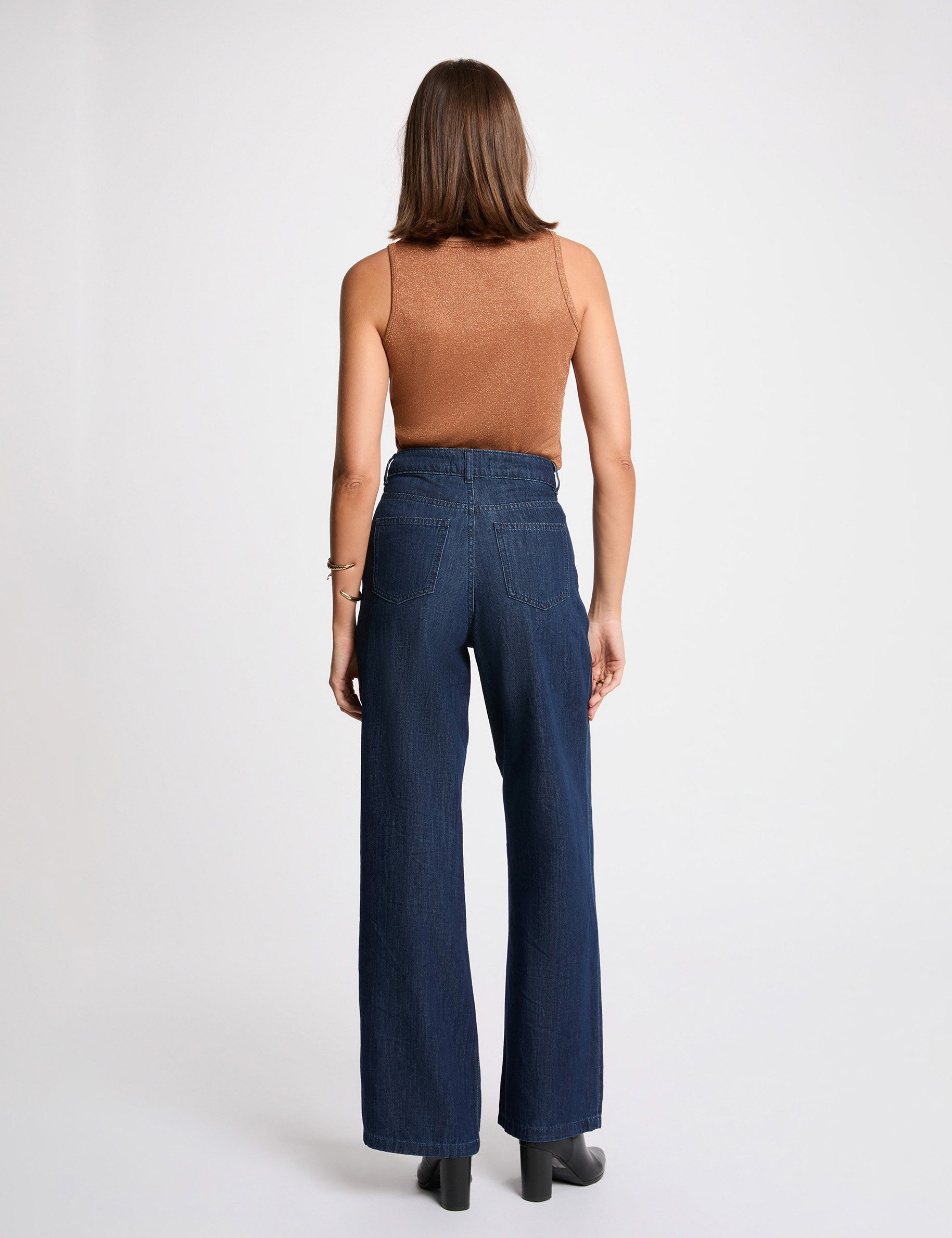 Spaghetti bandjes top camel vrouw