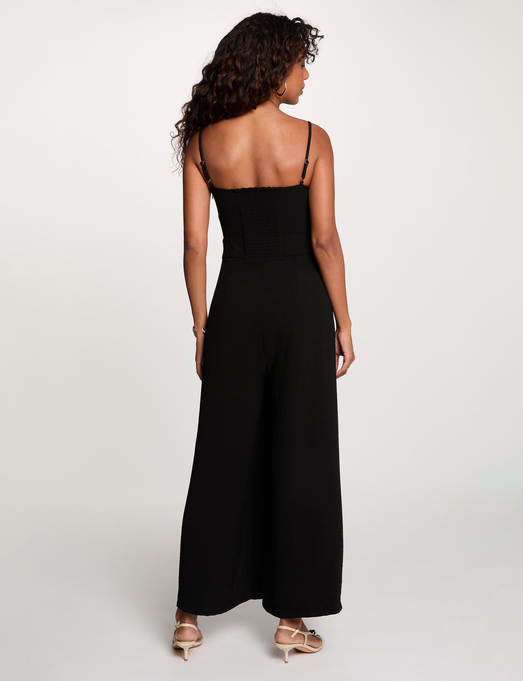 Combinaison col v noir femme