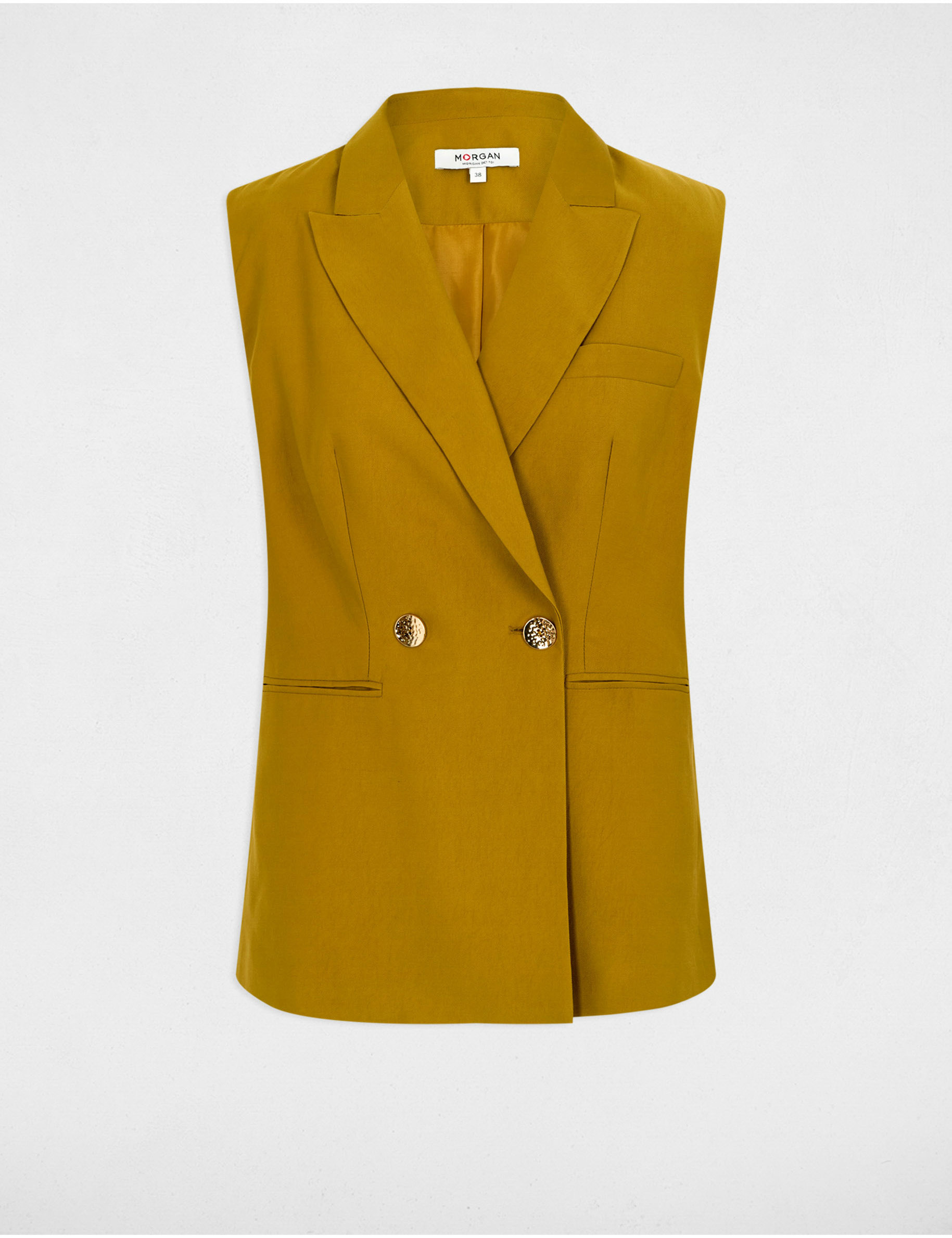 mouwloze blazer brons vrouw Mouwloze blazer brons vrouw
