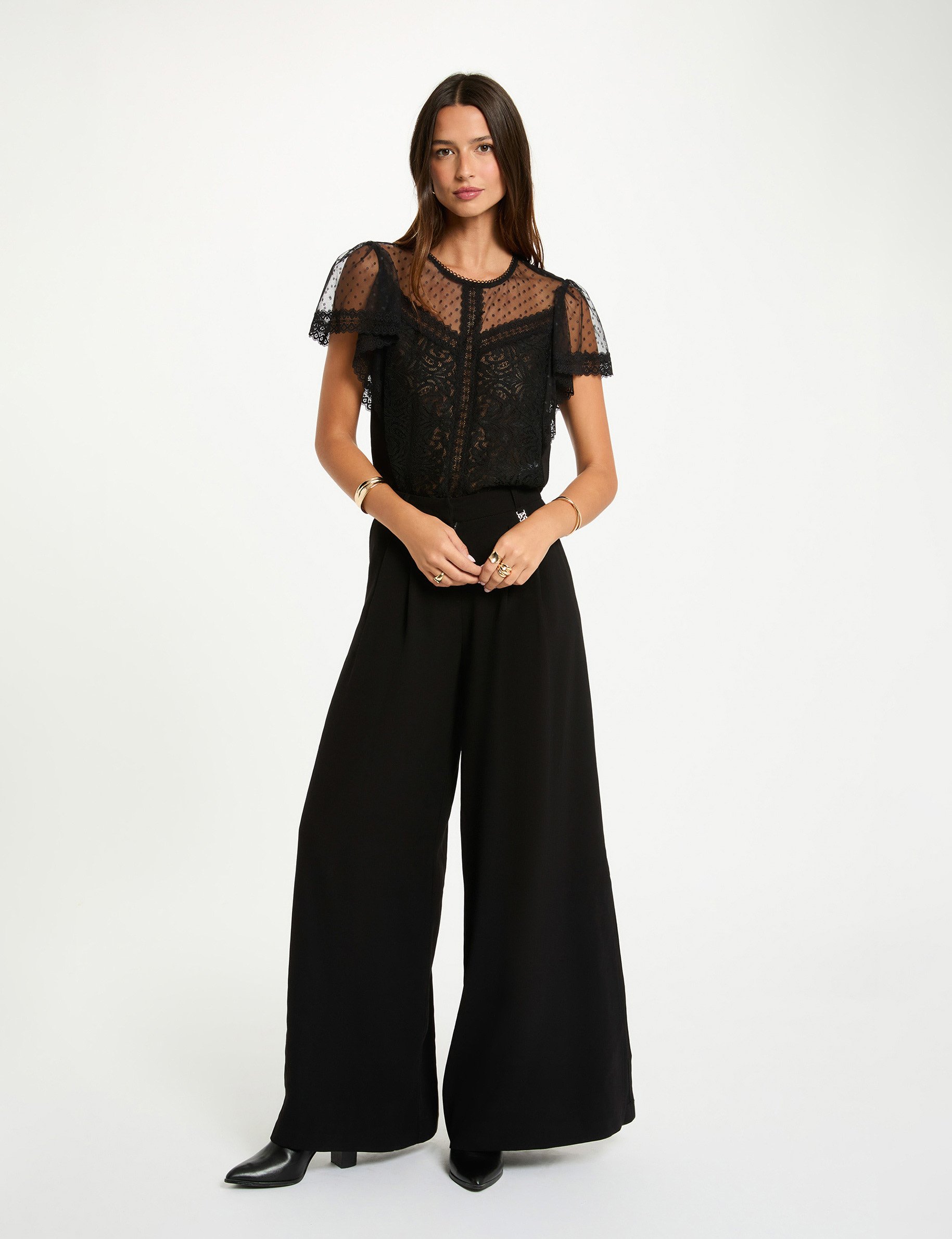 T-shirt manches courtes noir femme