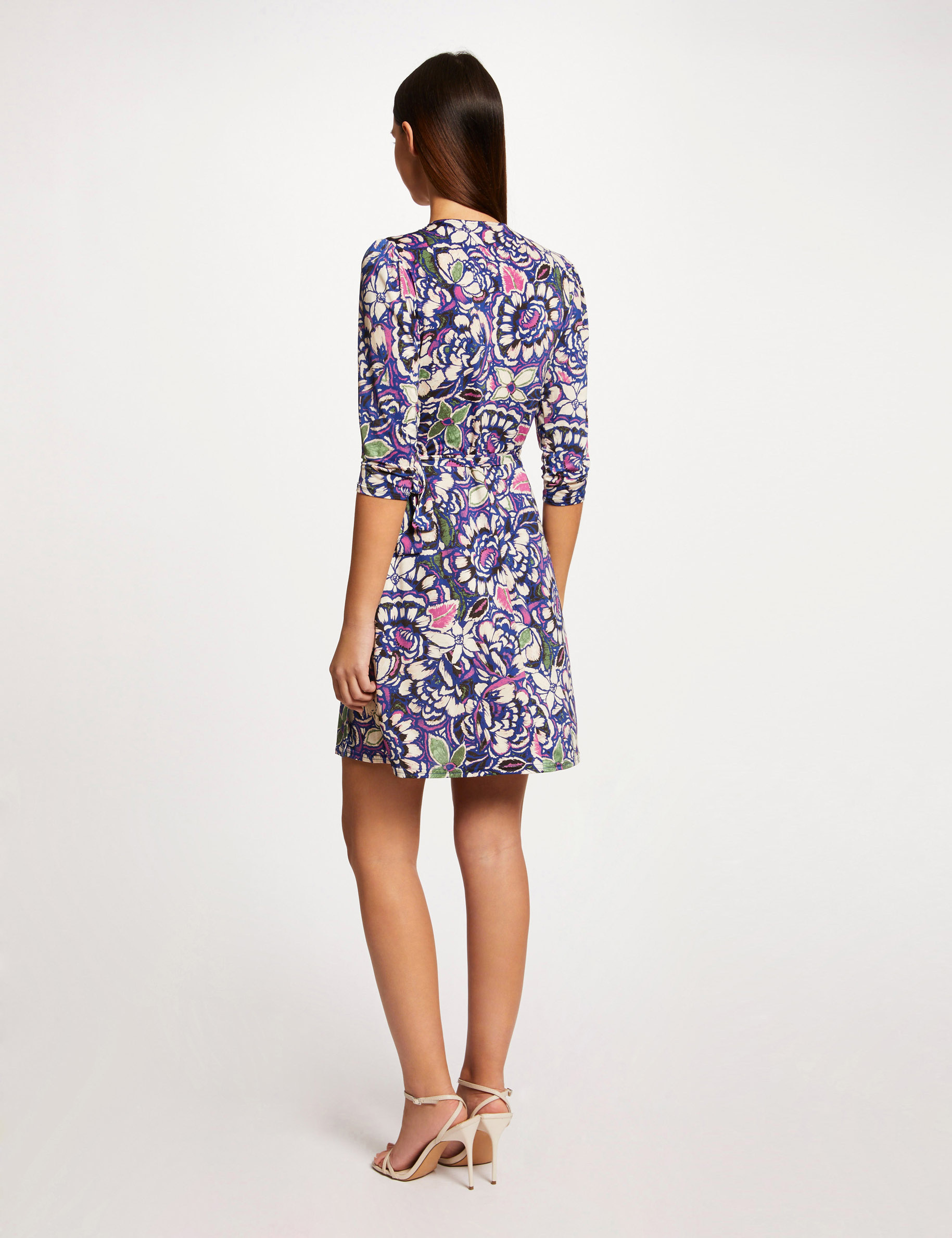 wikkeljurk met plantenprint meerkleurig vrouw Wikkeljurk met plantenprint meerkleurig vrouw