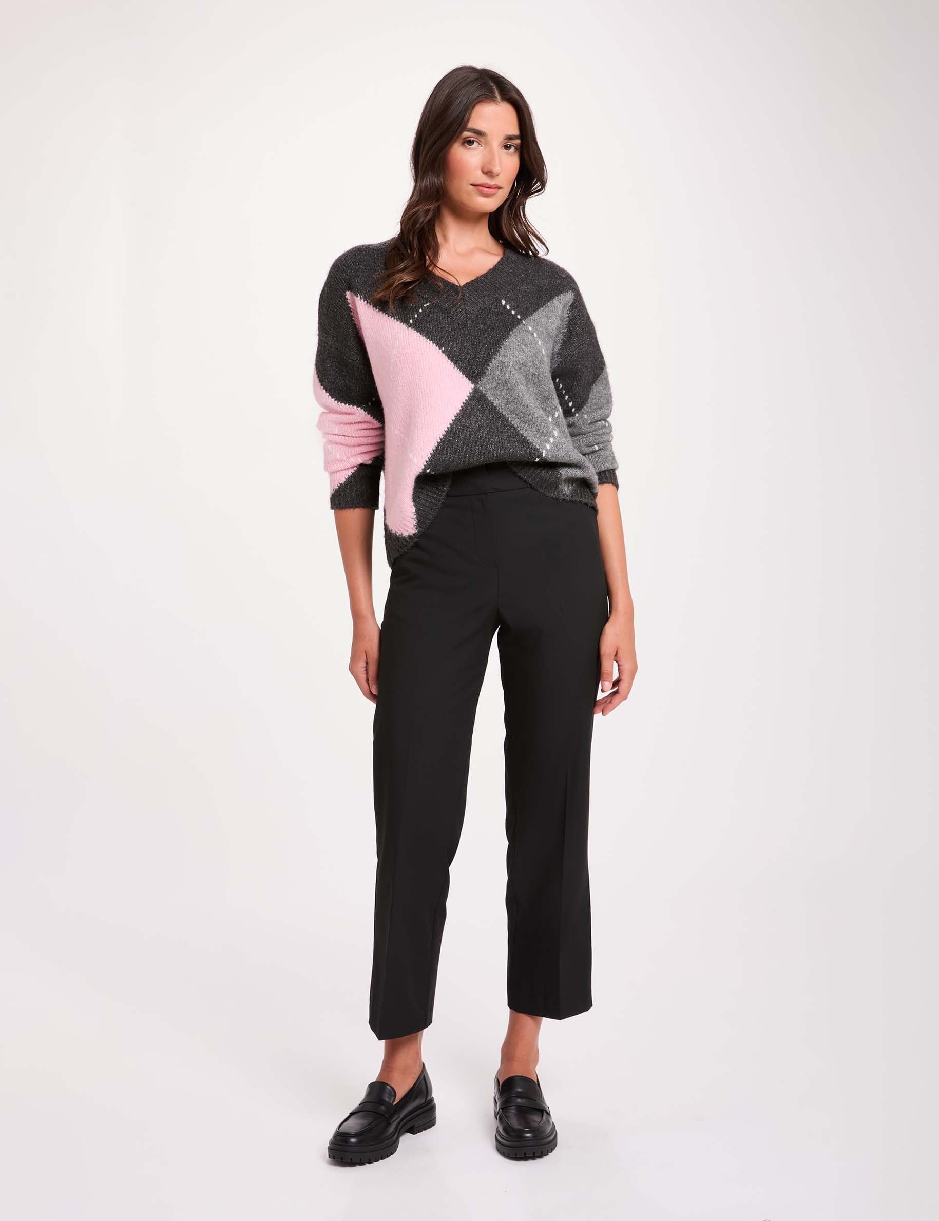 Slim-fit broek zwart vrouw