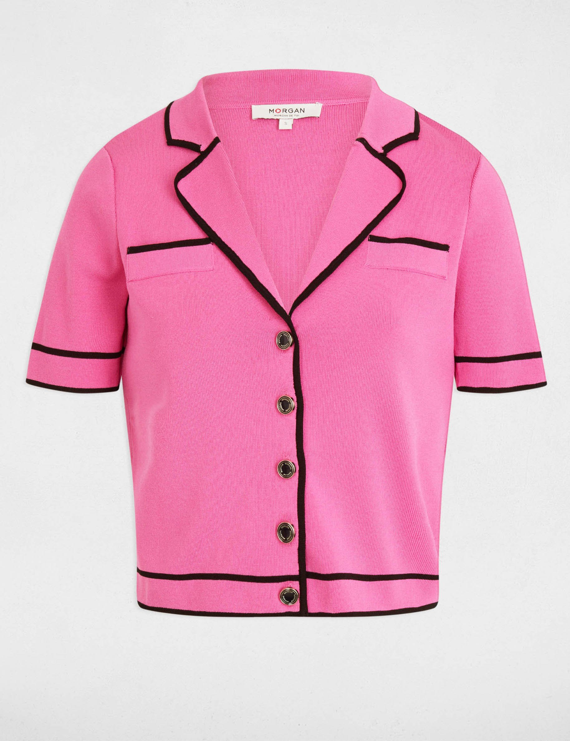 Vest met korte mouwen roze vrouw