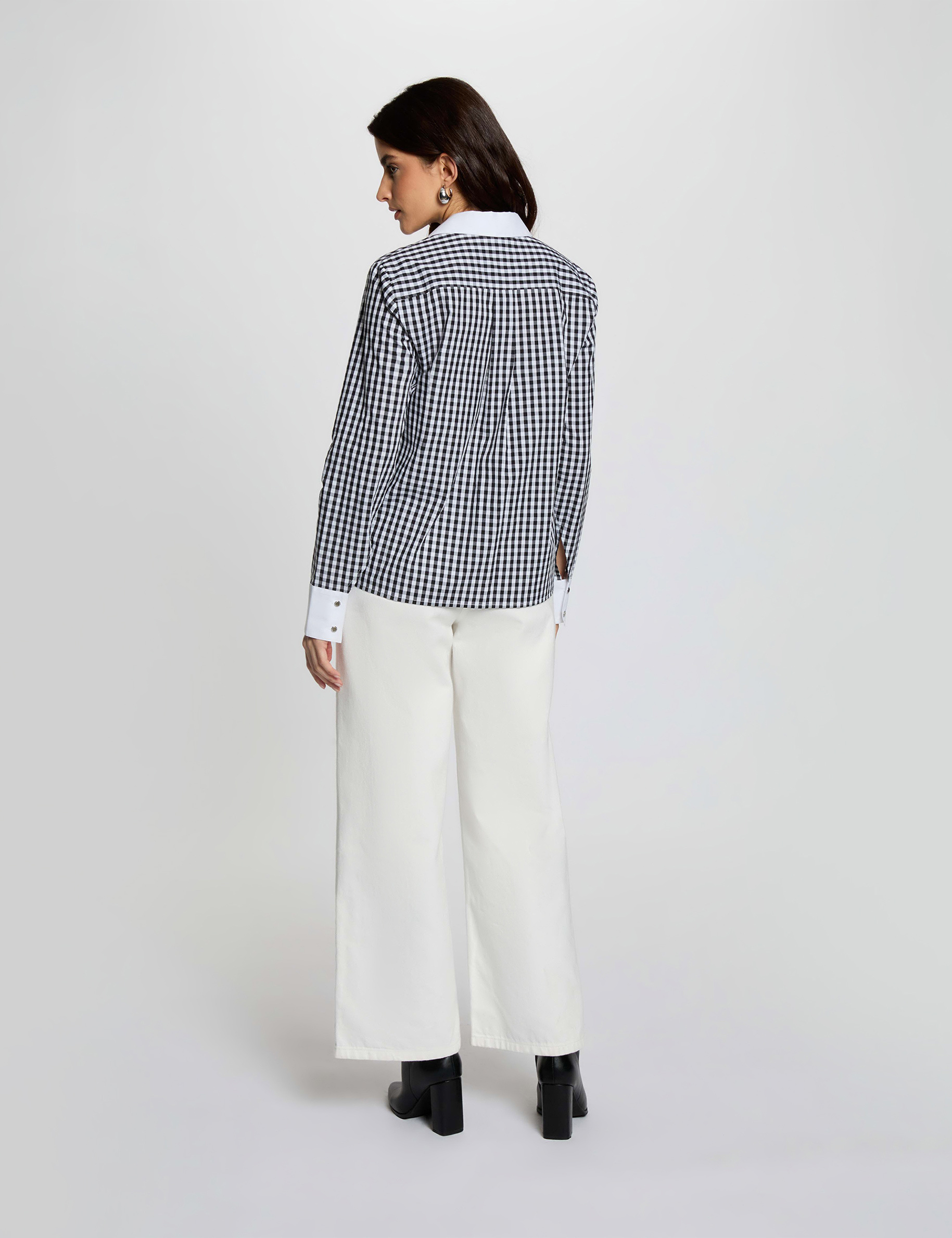 Chemise col contrastant multicolore femme